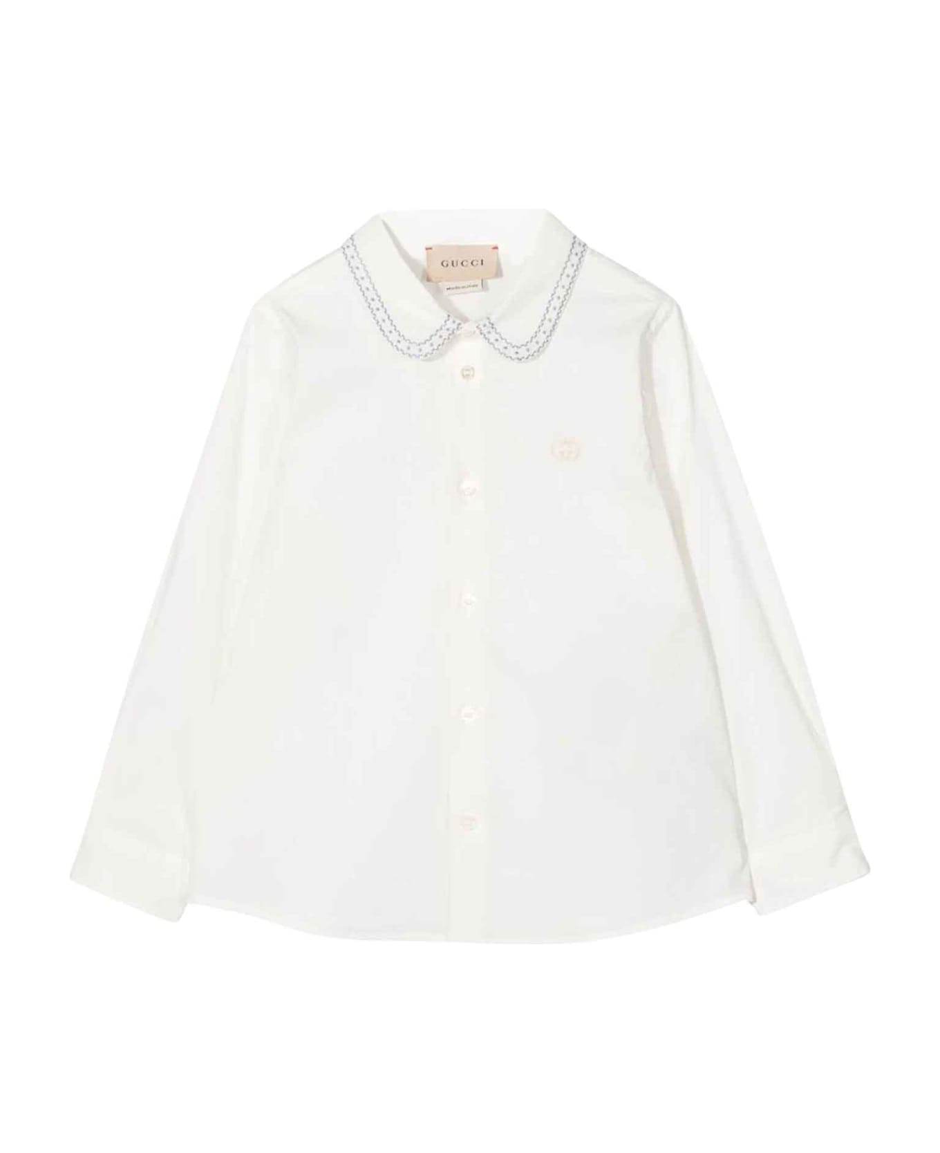 Gucci White Shirt Baby Boy - Soft White Avio シャツ