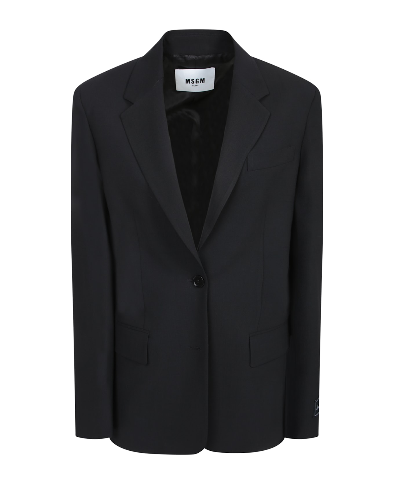 MSGM Single-breasted Tailored Blazer - Black