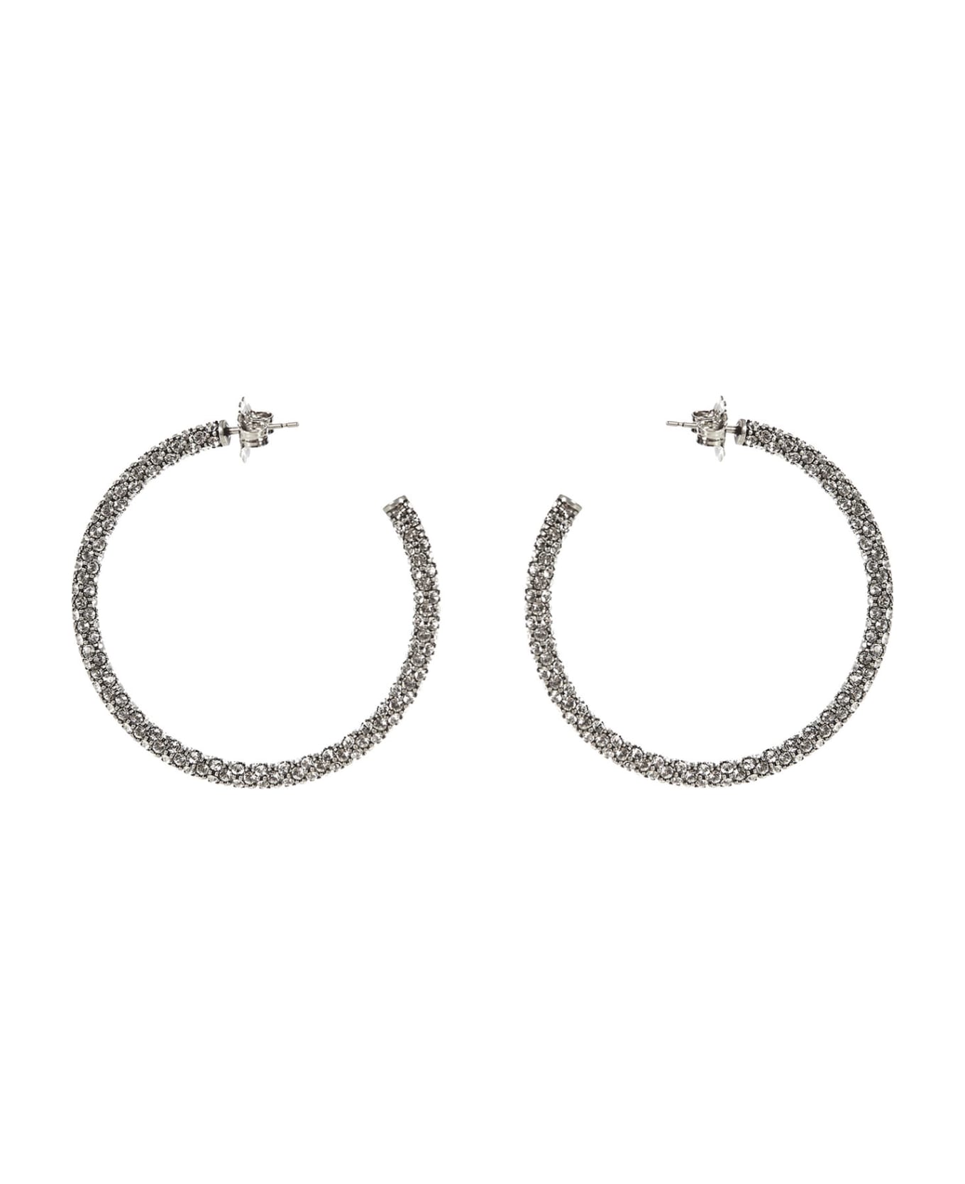 Amina Muaddi Cameron Large Earrings - Silver
