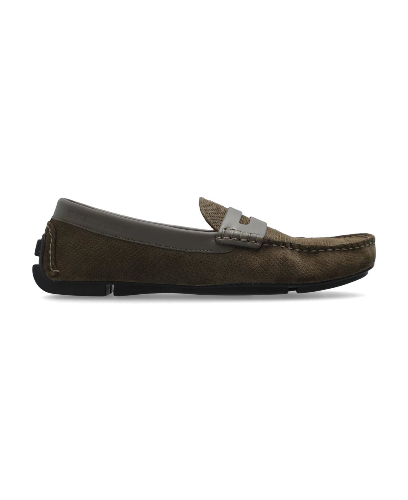 Emporio Armani Leather Loafers - Brown ローファー＆デッキシューズ