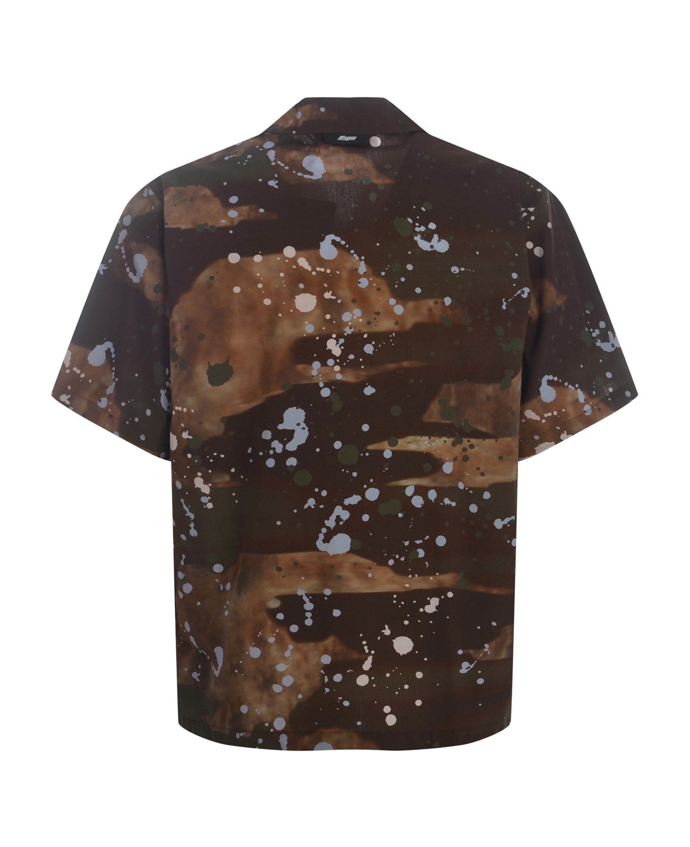 MSGM Shirt Msgm "dripping Camo" Made Of Cotton - Camouflage marrone