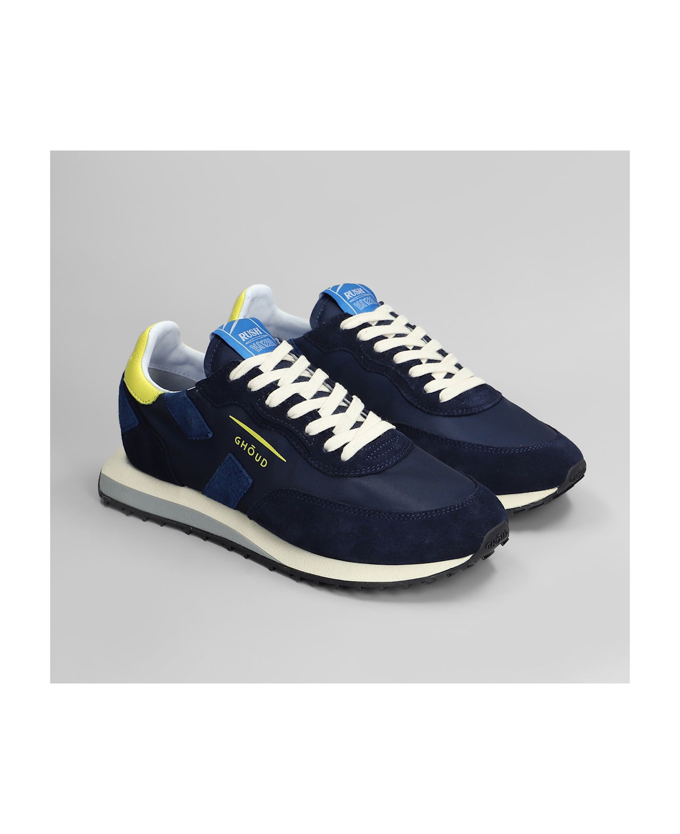 GHOUD Rush Sneakers In Blue Suede And Fabric - blue