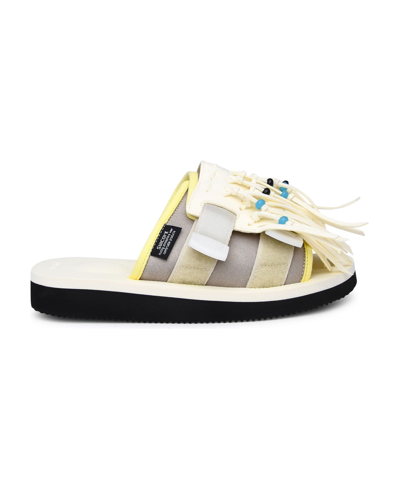 SUICOKE Hoto Cab Slipper In Ivory Synthetic Leather - White