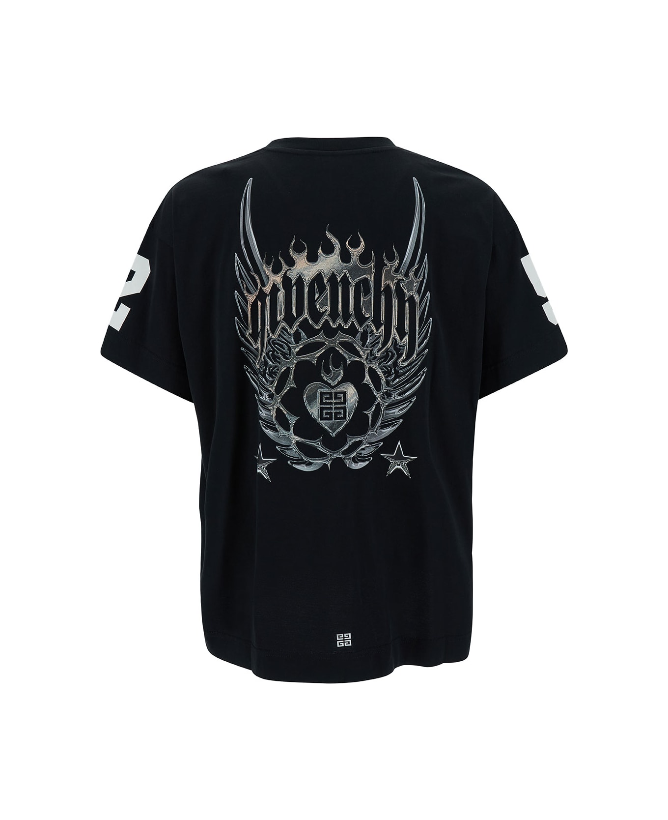 Givenchy Black T-shirt With Graphic Print In Cotton Man - Black
