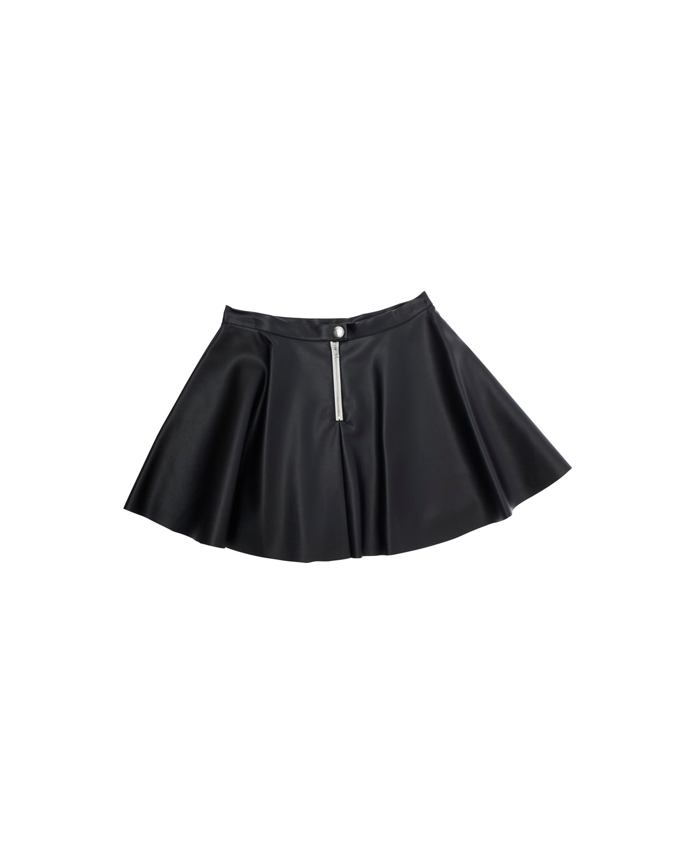 Marni Black Skirt With Pleated Details In Eco Leather Girl - Black