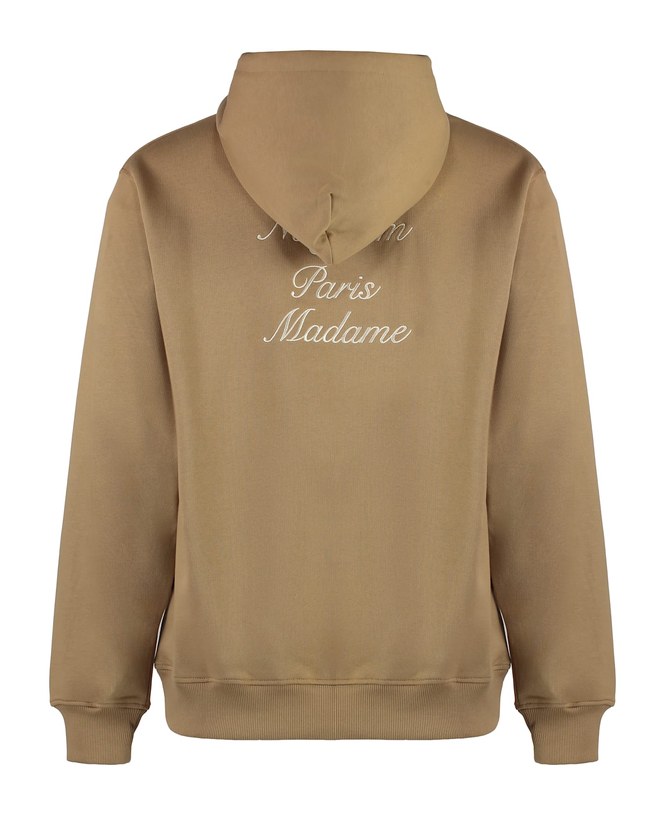 Drôle de Monsieur Slogan Calligraphie Hooded Sweatshirt - Beige