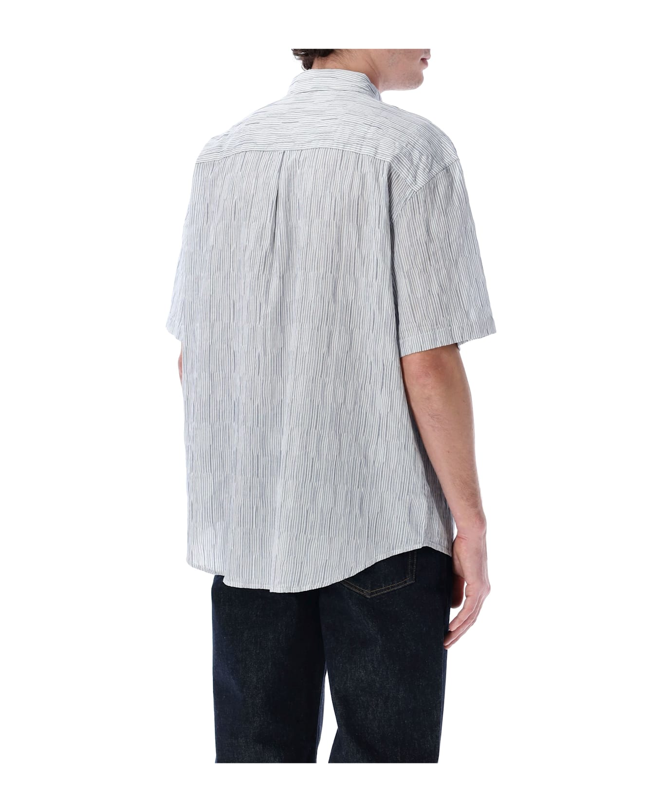 Stussy Wavy Stripe Shirt - WHITE / BLUE STRIPES