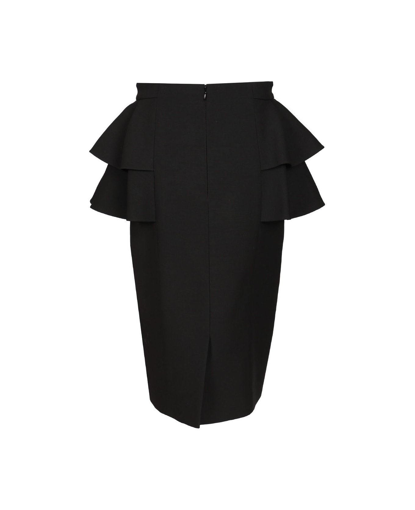 Valentino Crepe Couture Midi Skirt - Black