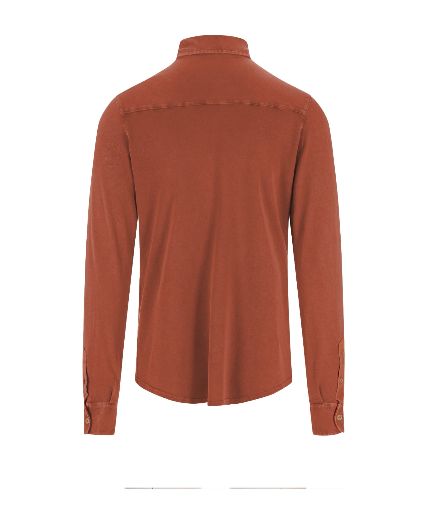 Fedeli Teorema Light Piquet Shirt In Orange - Orange