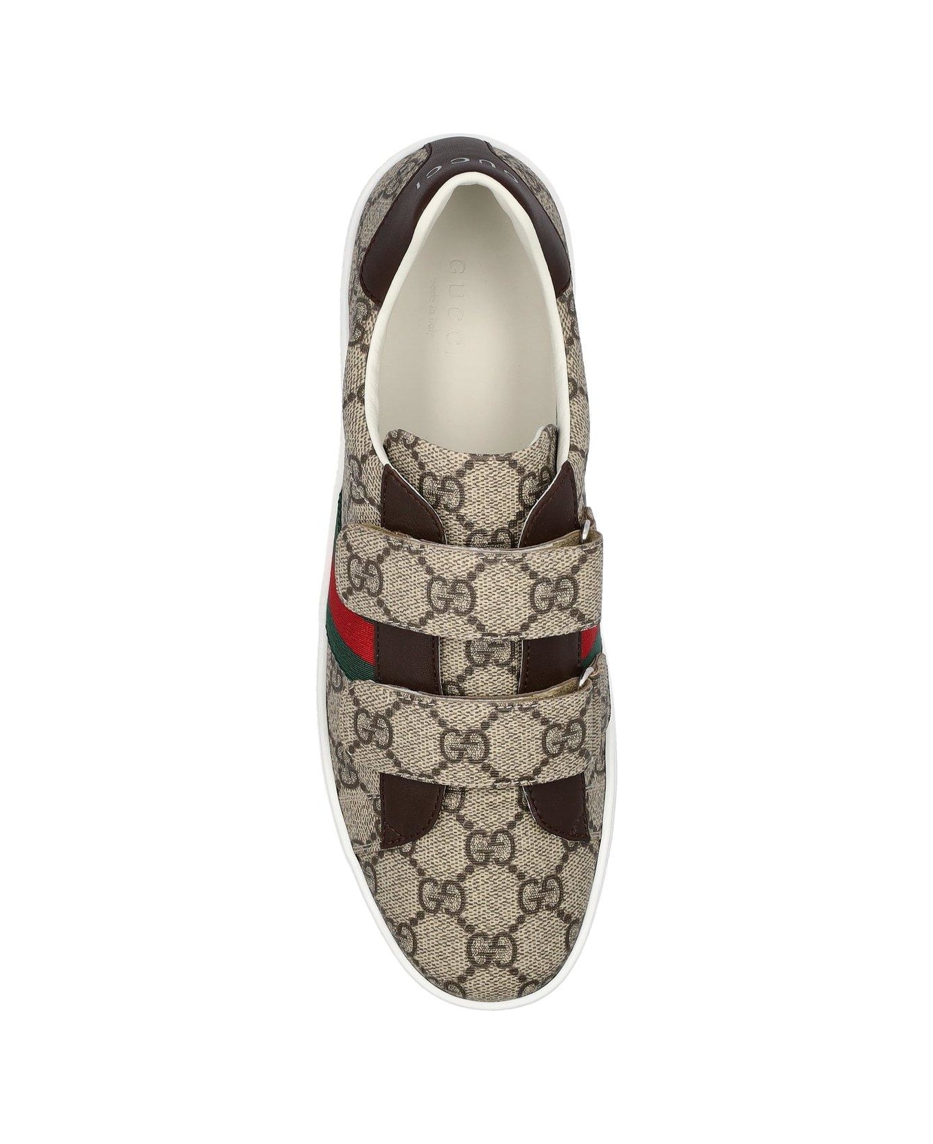 Gucci Ace Logo Printed Sneakers - BEIGE