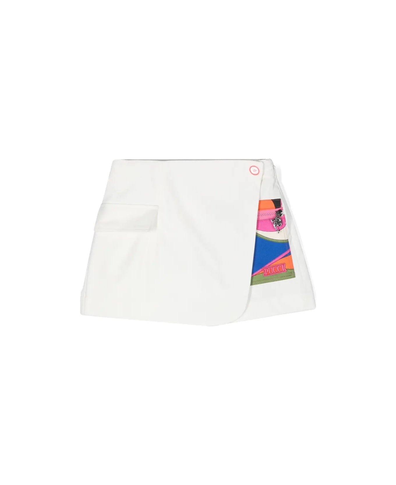 Pucci White Shorts With Printed Insert - White