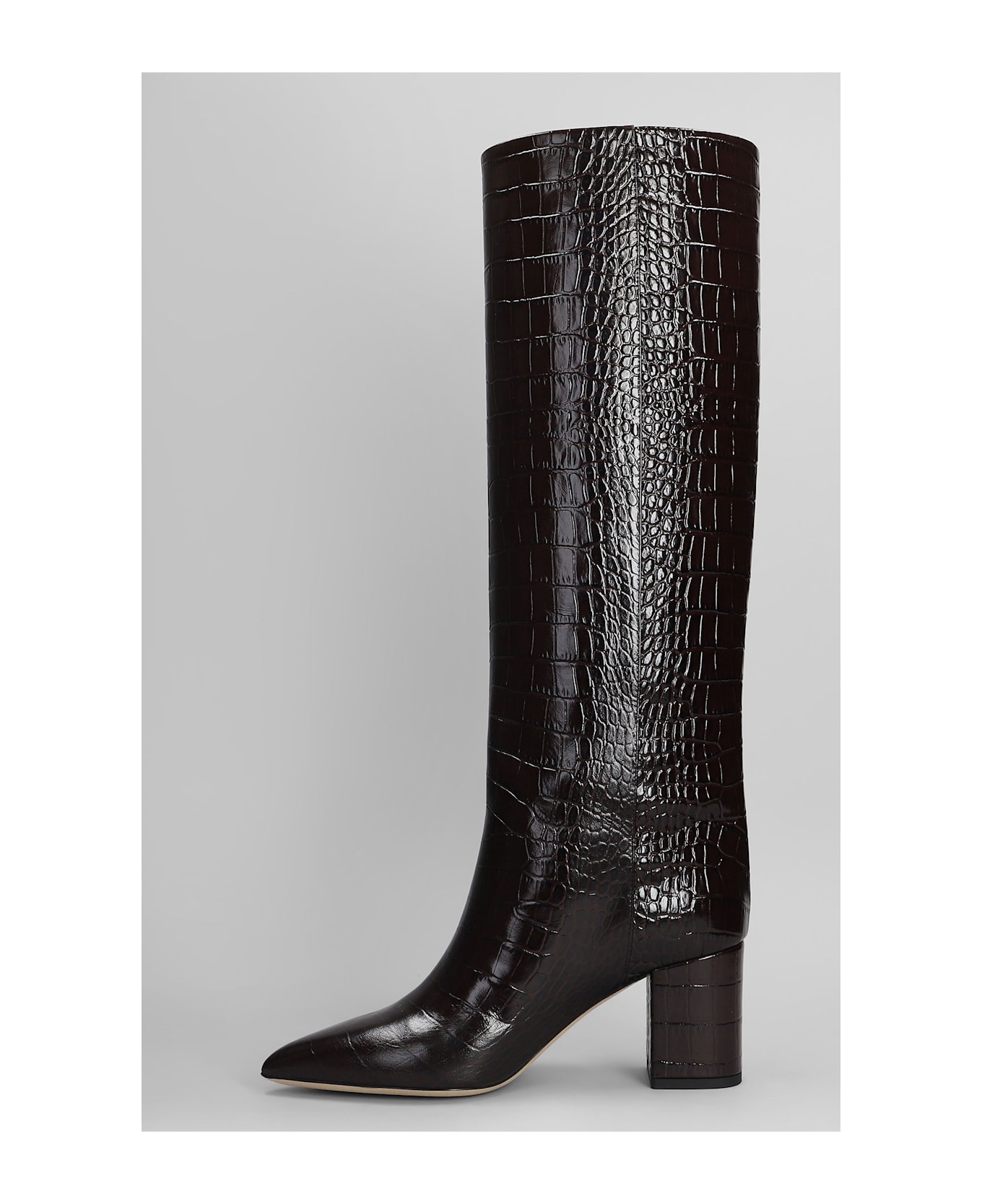 Paris Texas Anja Boot 70 High Heels Boots In Dark Brown Leather - dark brown