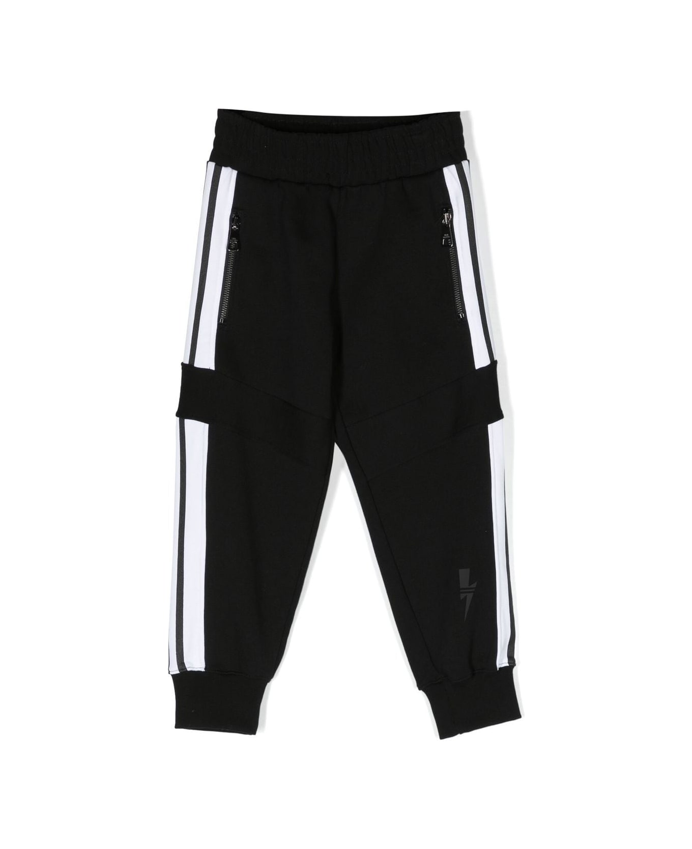 Neil Barrett Sports Trousers With Print - Black ボトムス