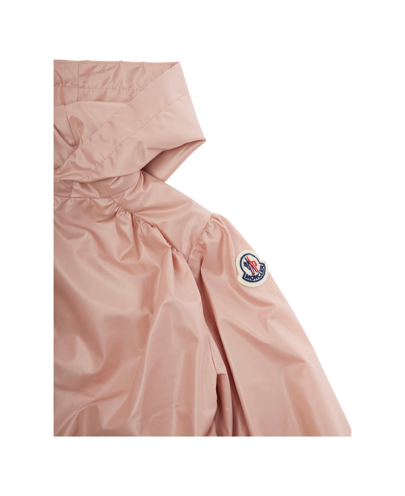 Moncler 
chazeron
 Pink Jacket With Logo Plaque On The Zip Puller And Logo Patch On The Sleeve In Tech Fabric Baby - Pink