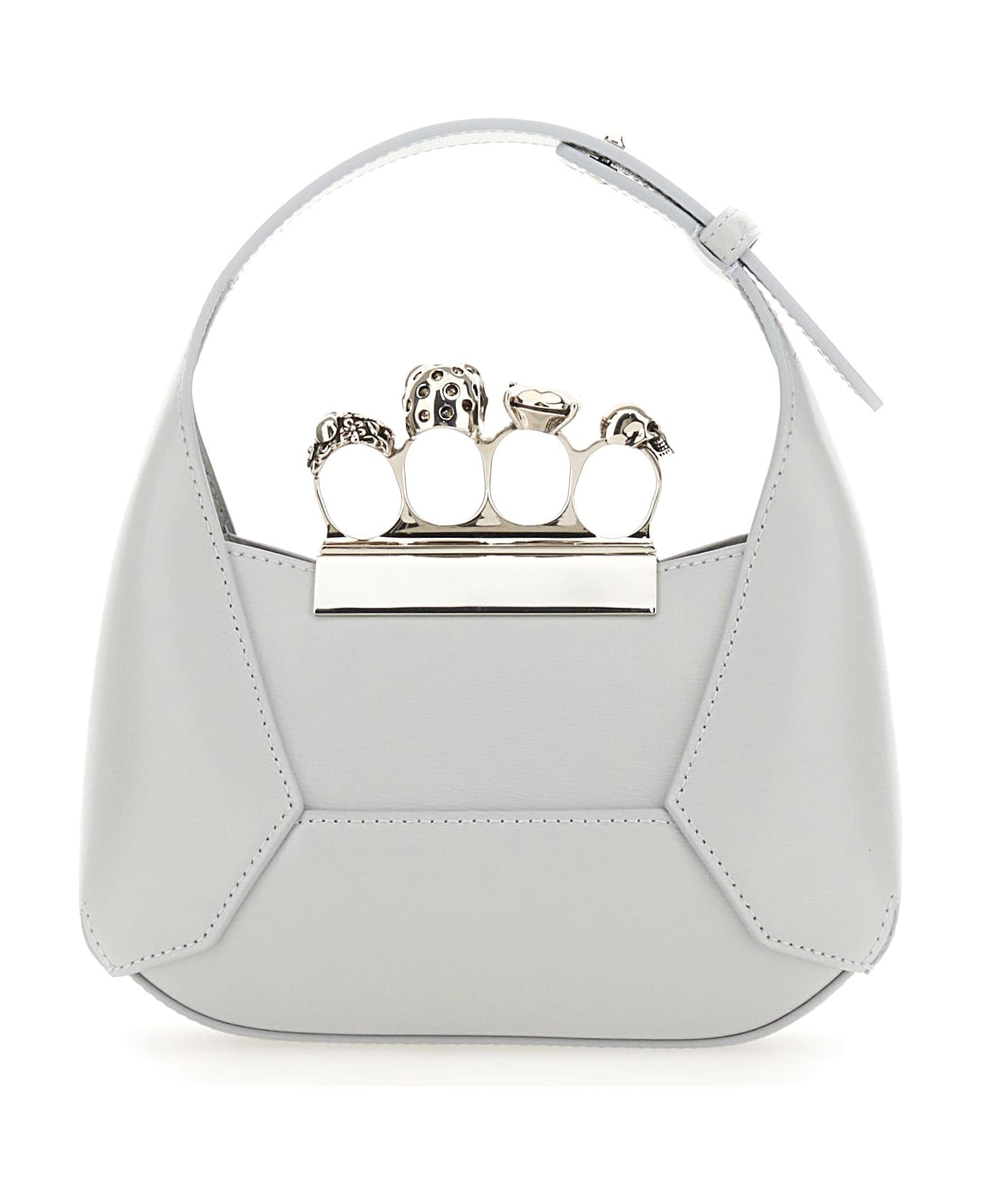 Alexander McQueen Jewelled Mini Hobo Bag - GRIGIO