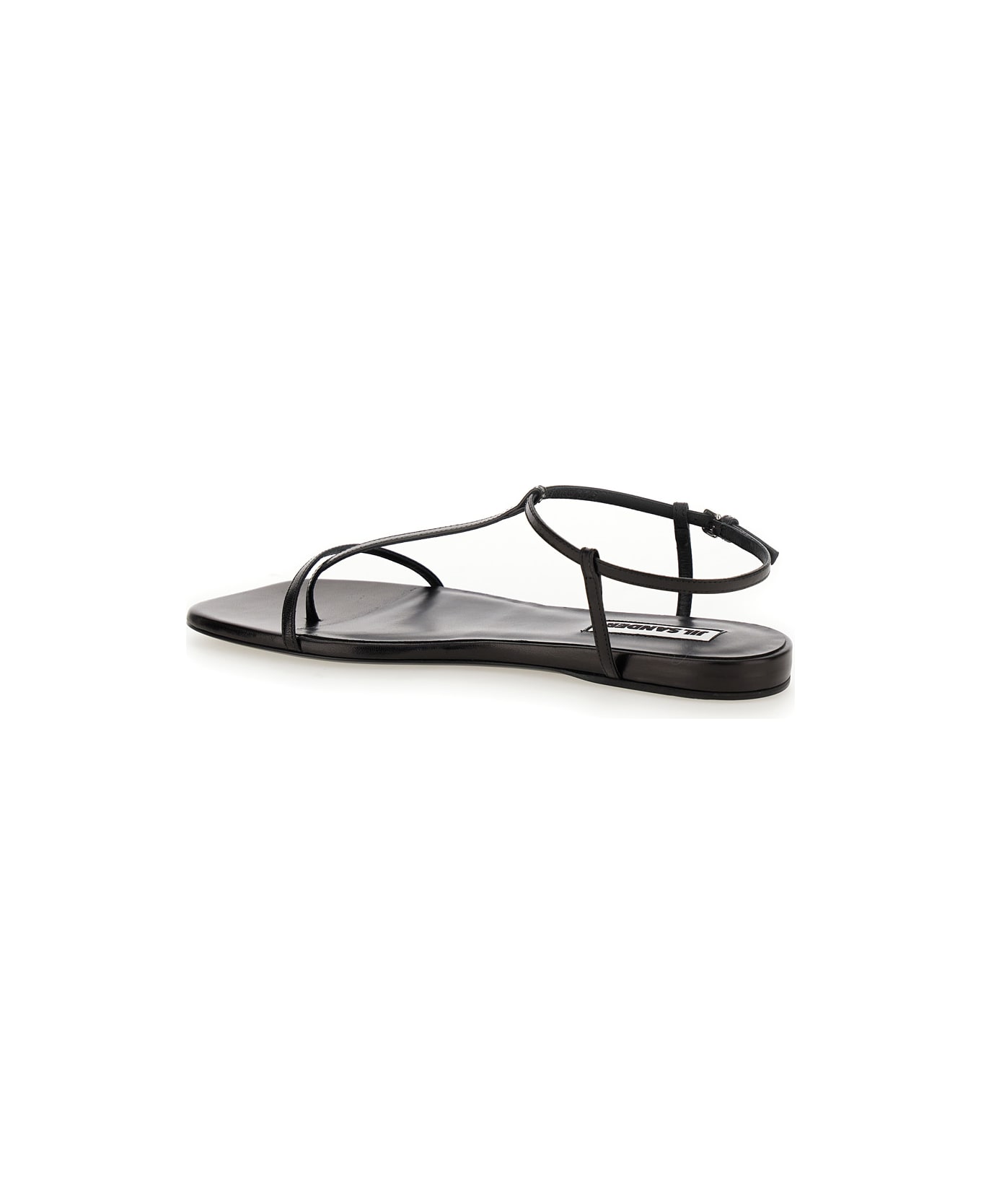 Jil Sander Black Sandals With Ankle Buckle Closure - Black