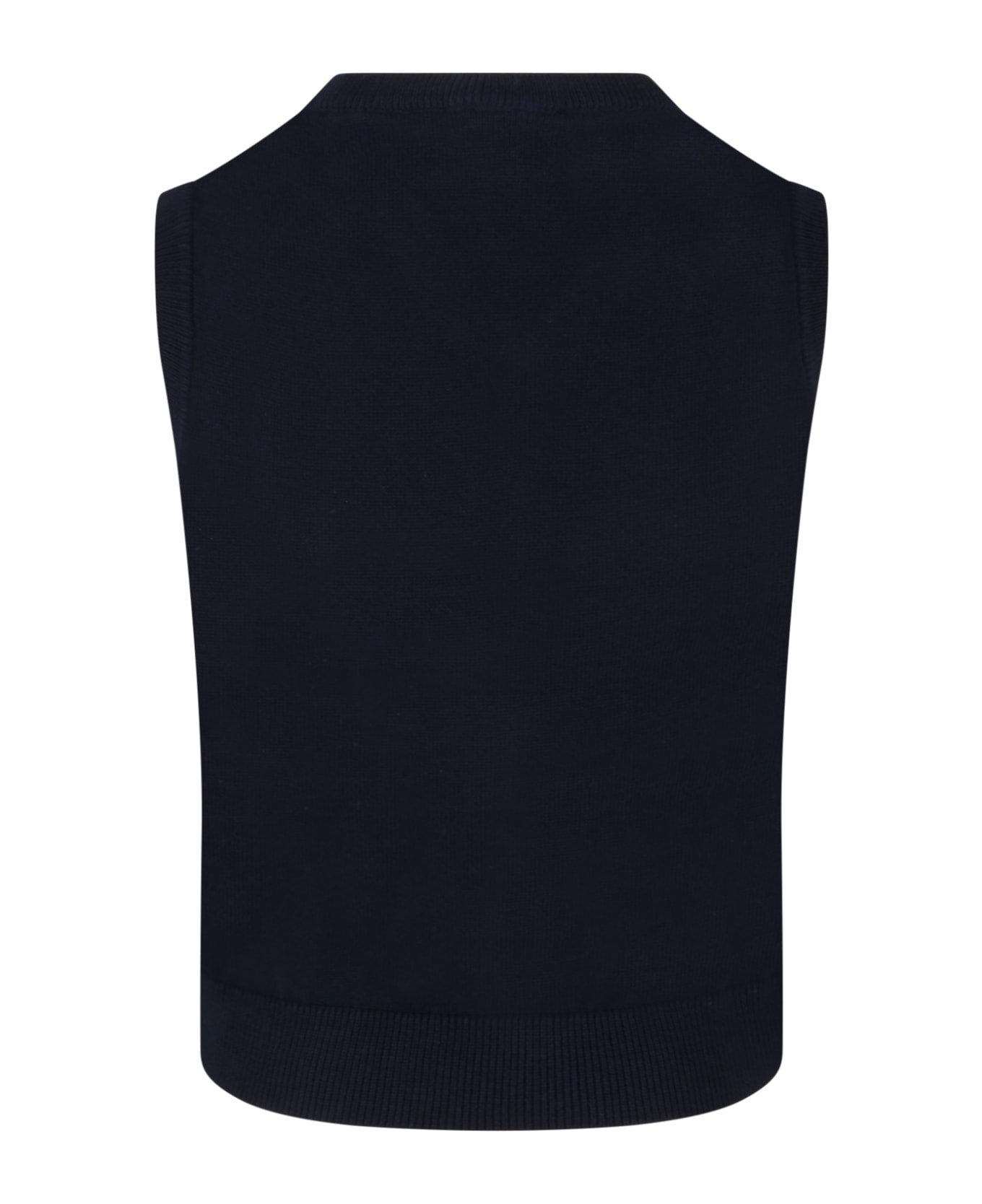 Emporio Armani Blue Vest For Boy With Iconic Eagle - Blue