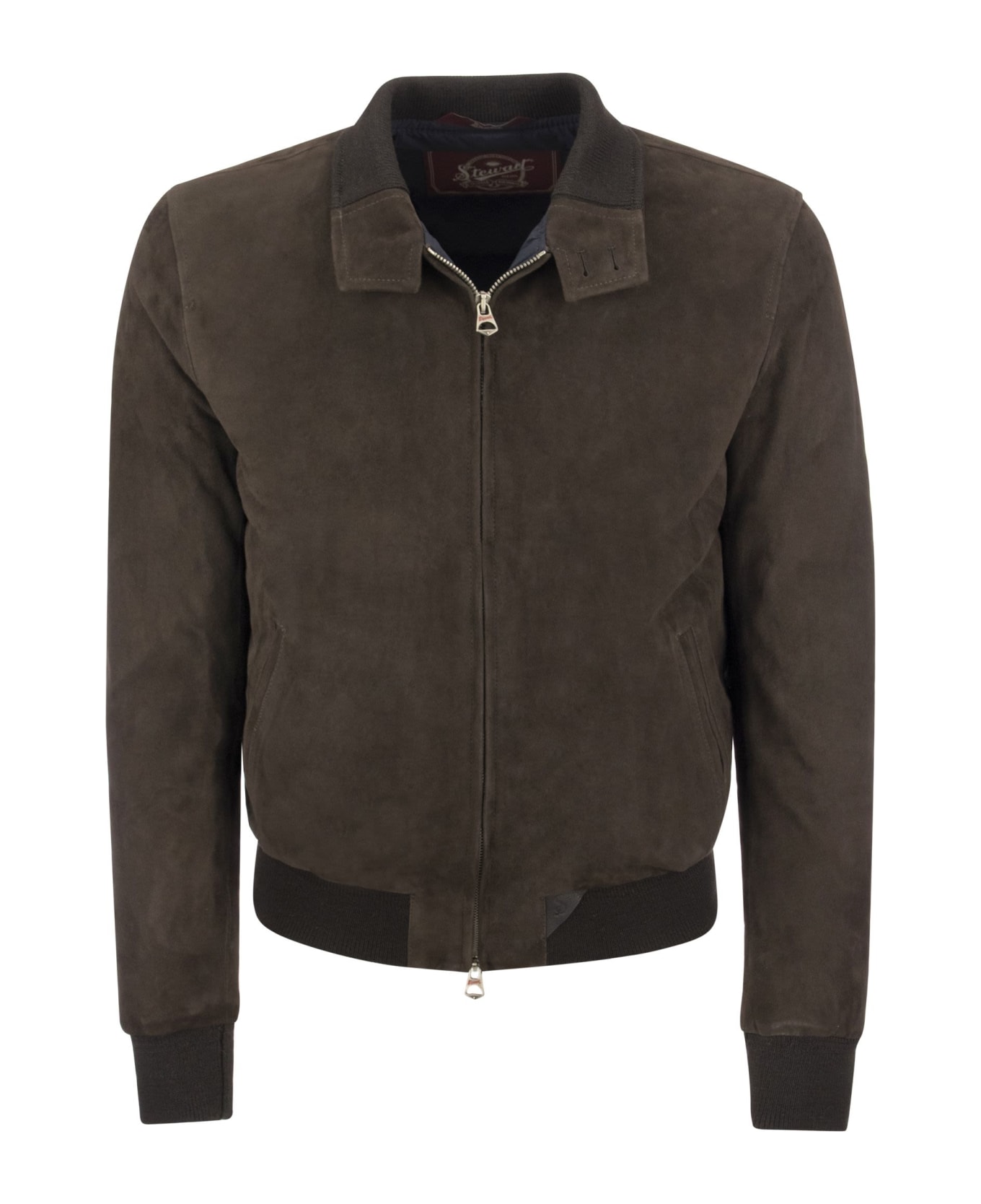 Stewart Suede Leather Jacket - Brown