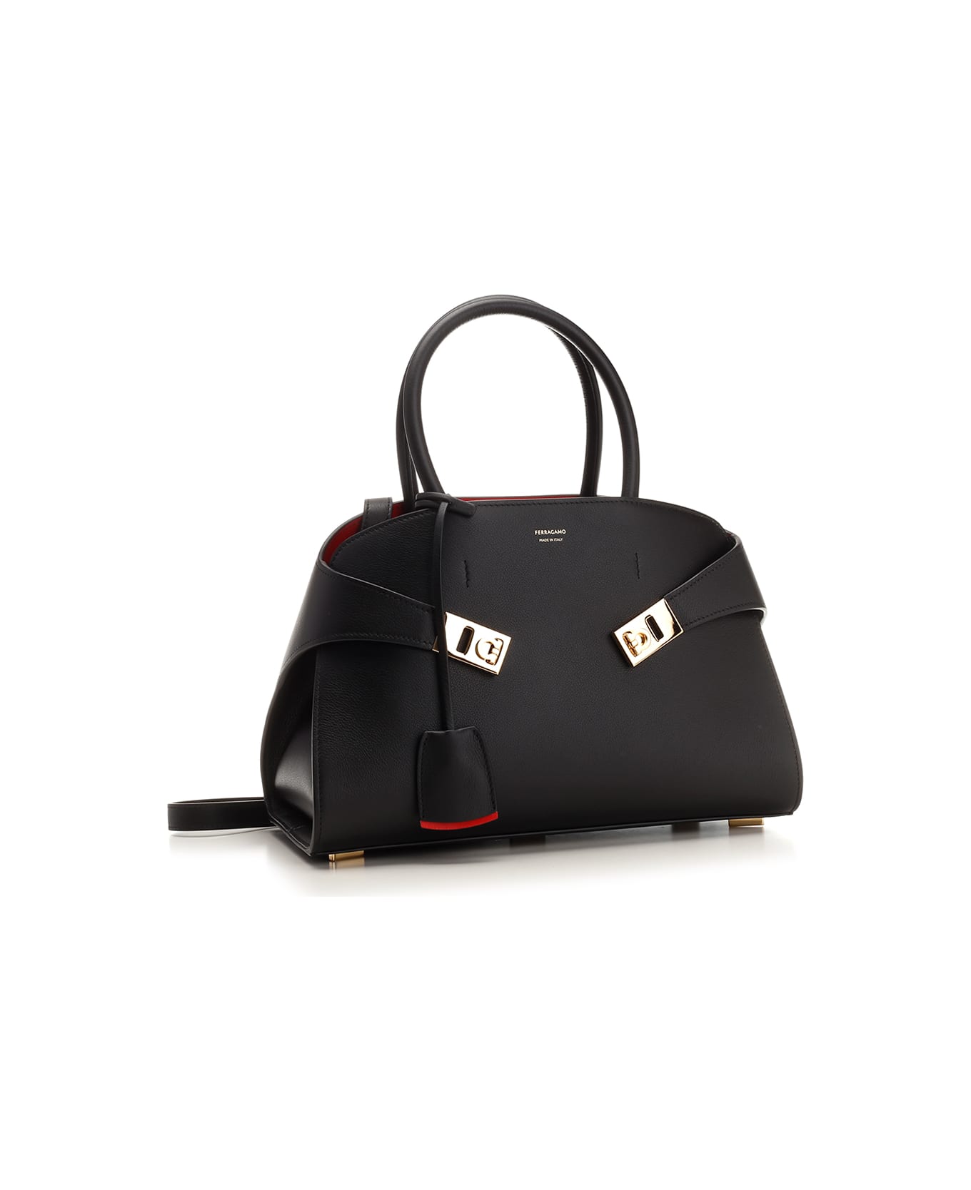 Ferragamo Small 
hug
 Handbag - BLACK BICOLOURED RED