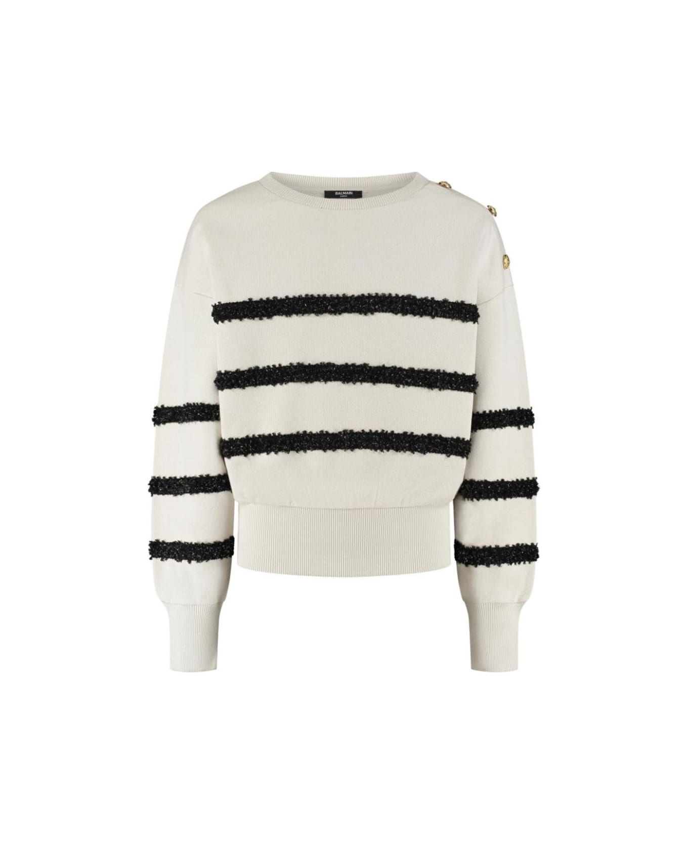 Balmain Striped Sweater - BEIGE