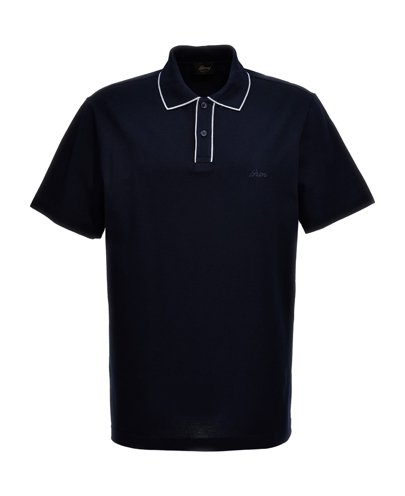 Brioni Logo Embroidery Polo Shirt - Blue ポロシャツ