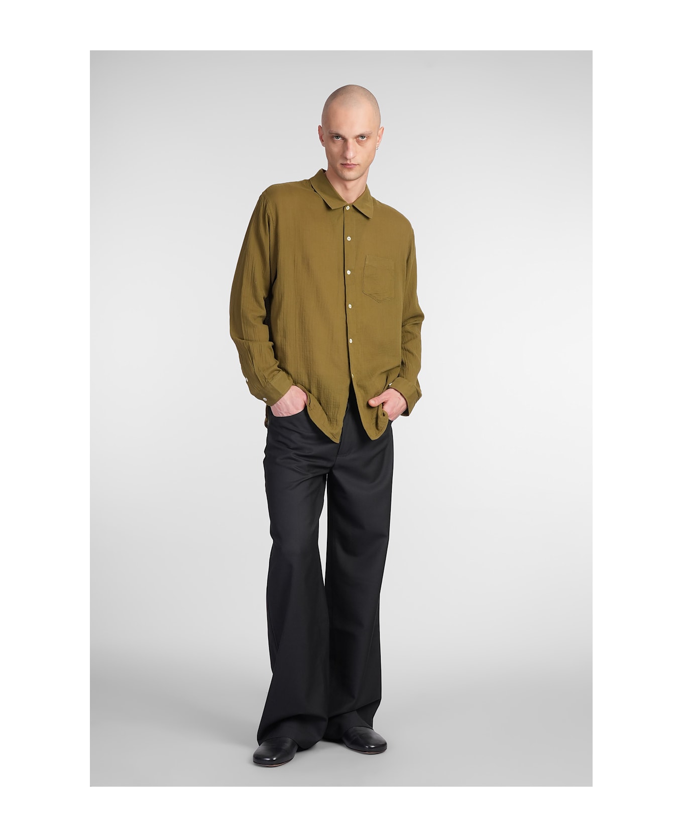 Séfr Leo Shirt In Green Cotton - green