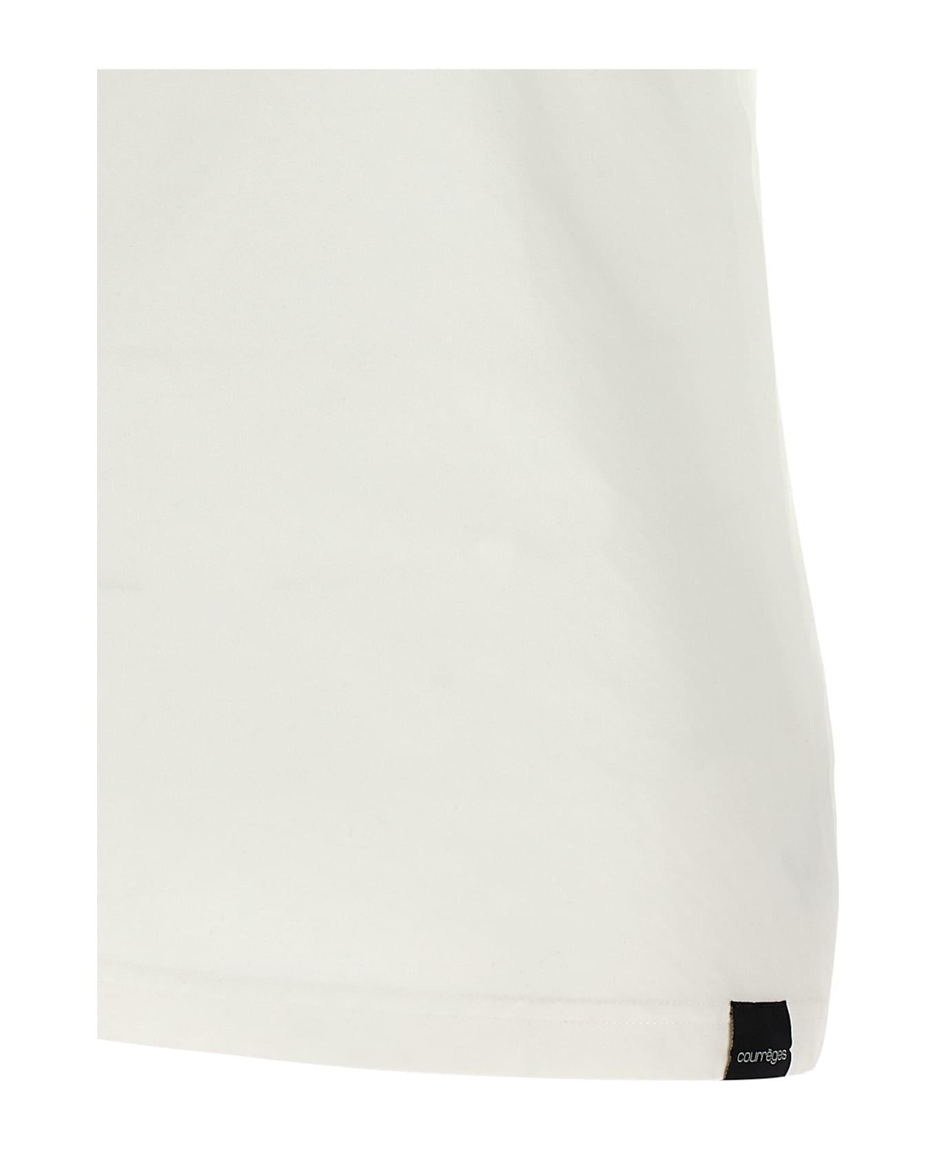 Courrèges 
twist Asymetrical
 T-shirt - White