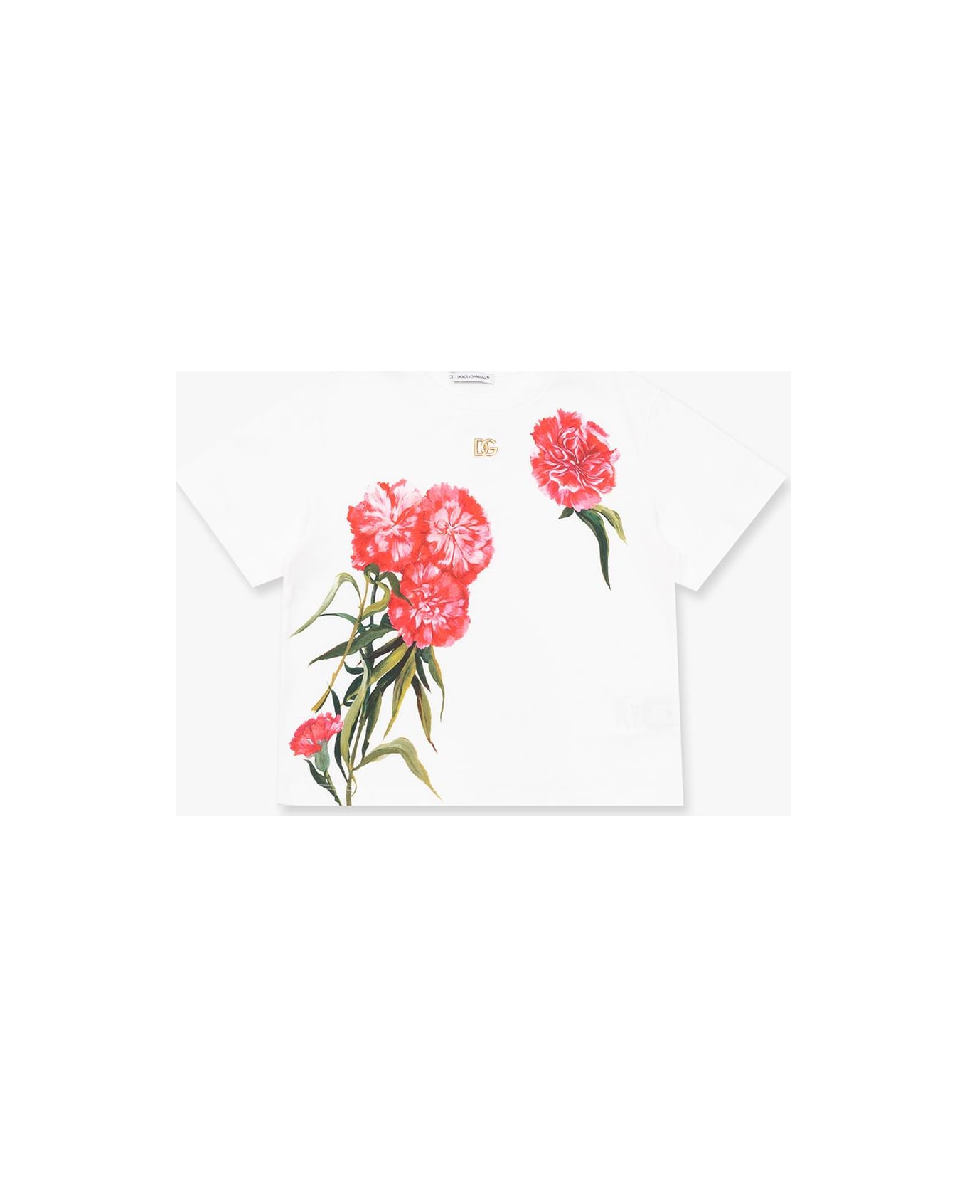 Dolce & Gabbana Kids T-shirt With Floral Motif - WHITE
