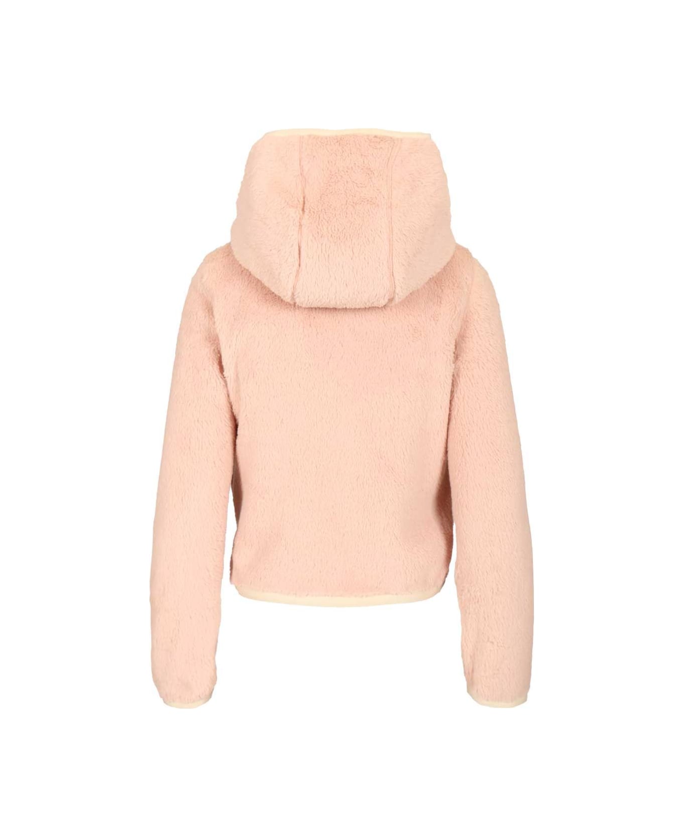 Moncler Grenoble Zip Up Hooded Teddy Cardigan - PINK