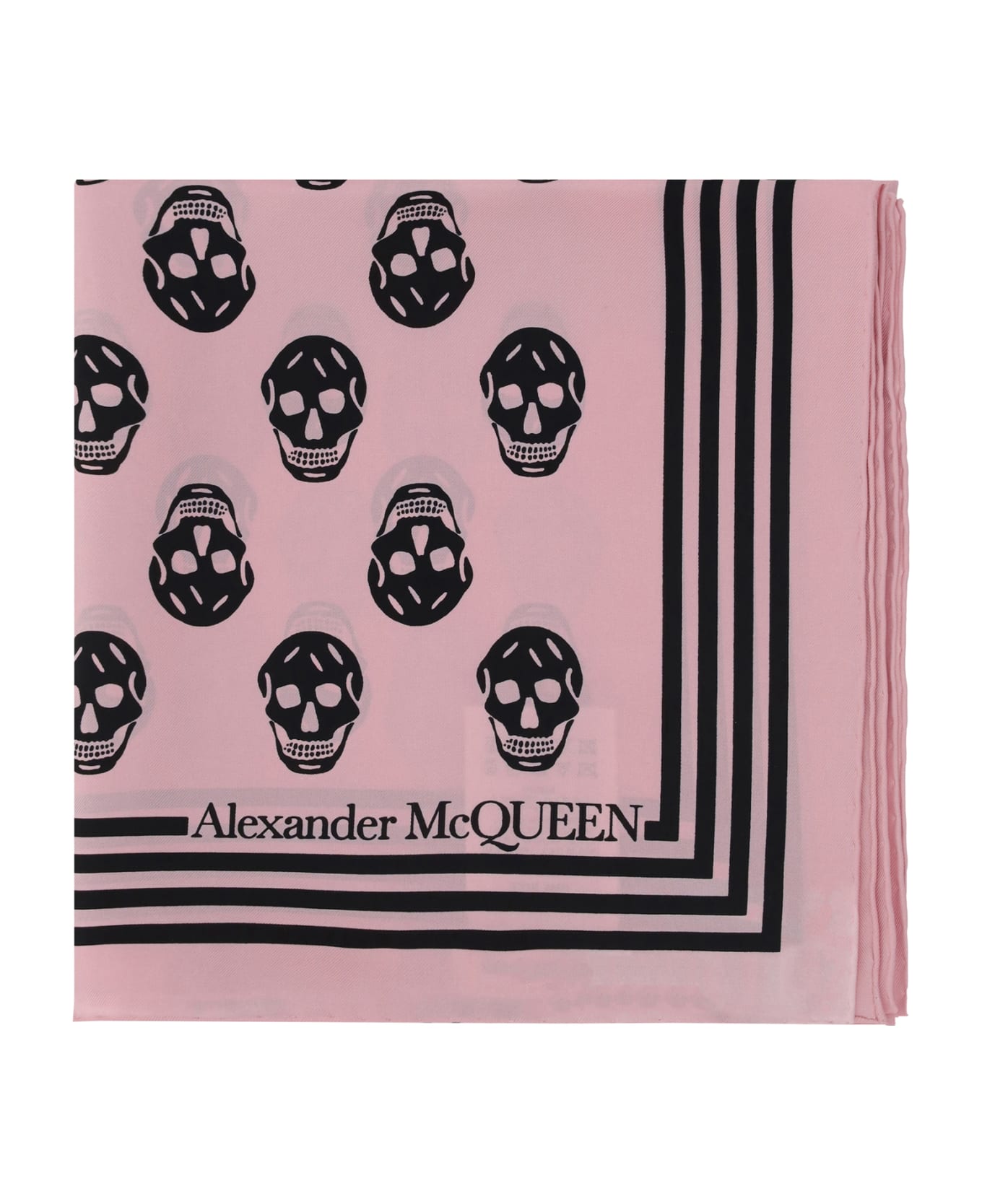 Alexander McQueen Skull Scarf - Pale Pink/black