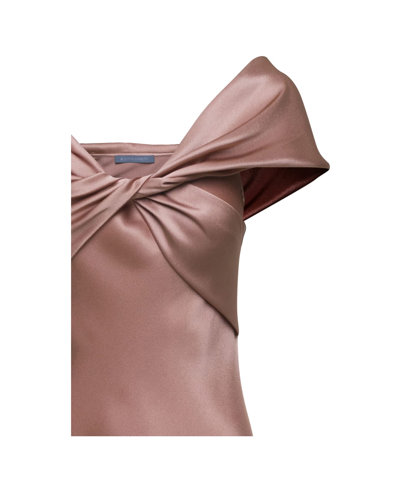 Alberta Ferretti Pink Satin Slip Dress In Silk Blend Woman - Pink ワンピース＆ドレス