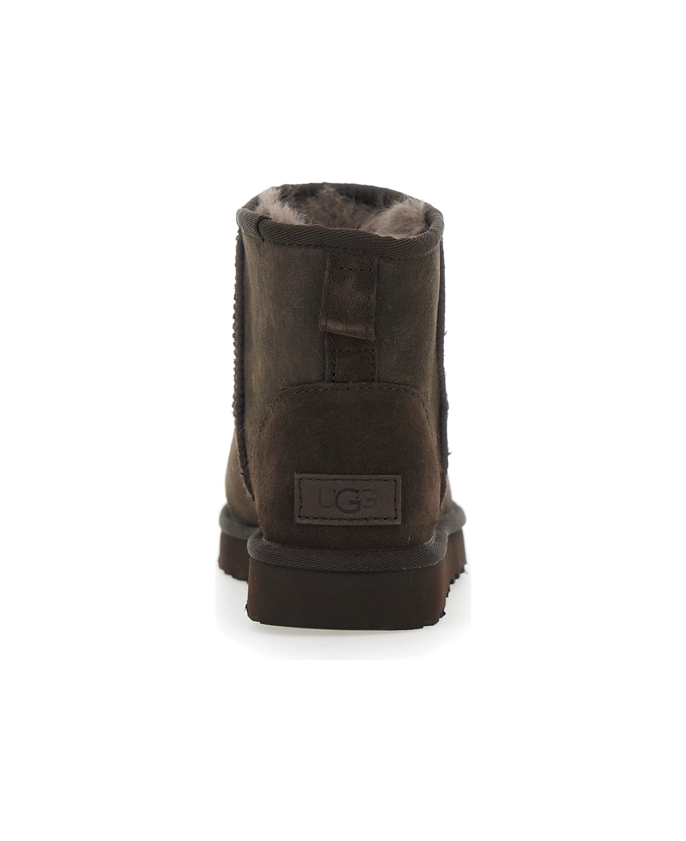 UGG 
classic Mini
 Brown Ankle Boots With Logo Patch On The Rear In Suede Woman - Brown