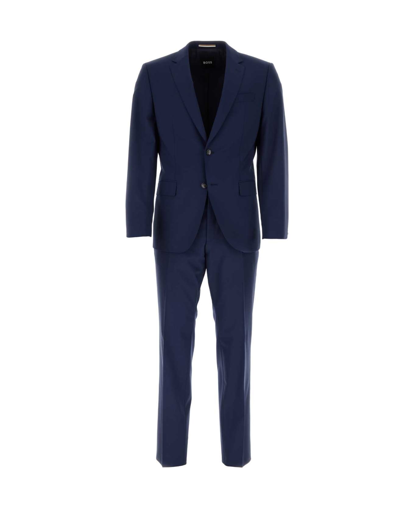 Hugo Boss Blue Stretch Wool Suit - OPENBLUE