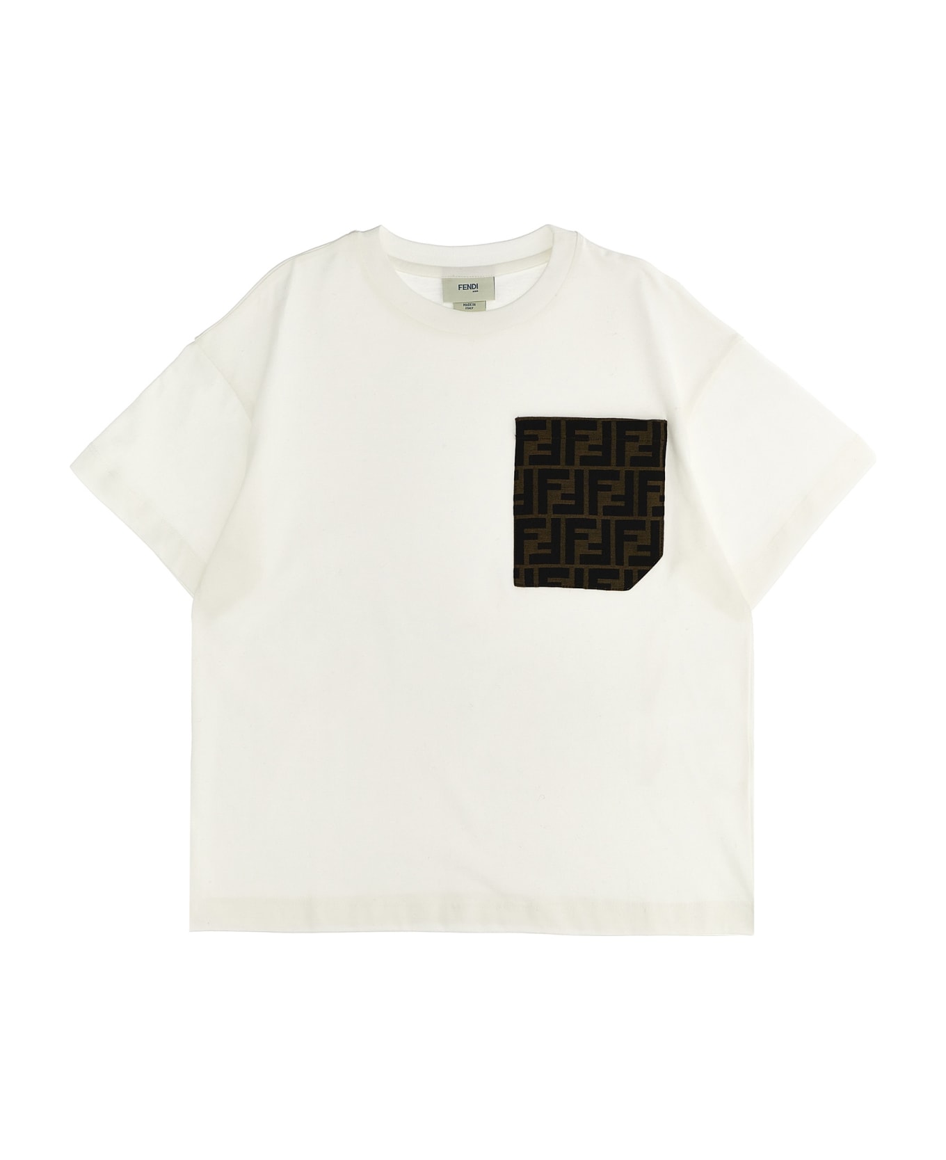 Fendi Jacquard Pocket T-shirt - White