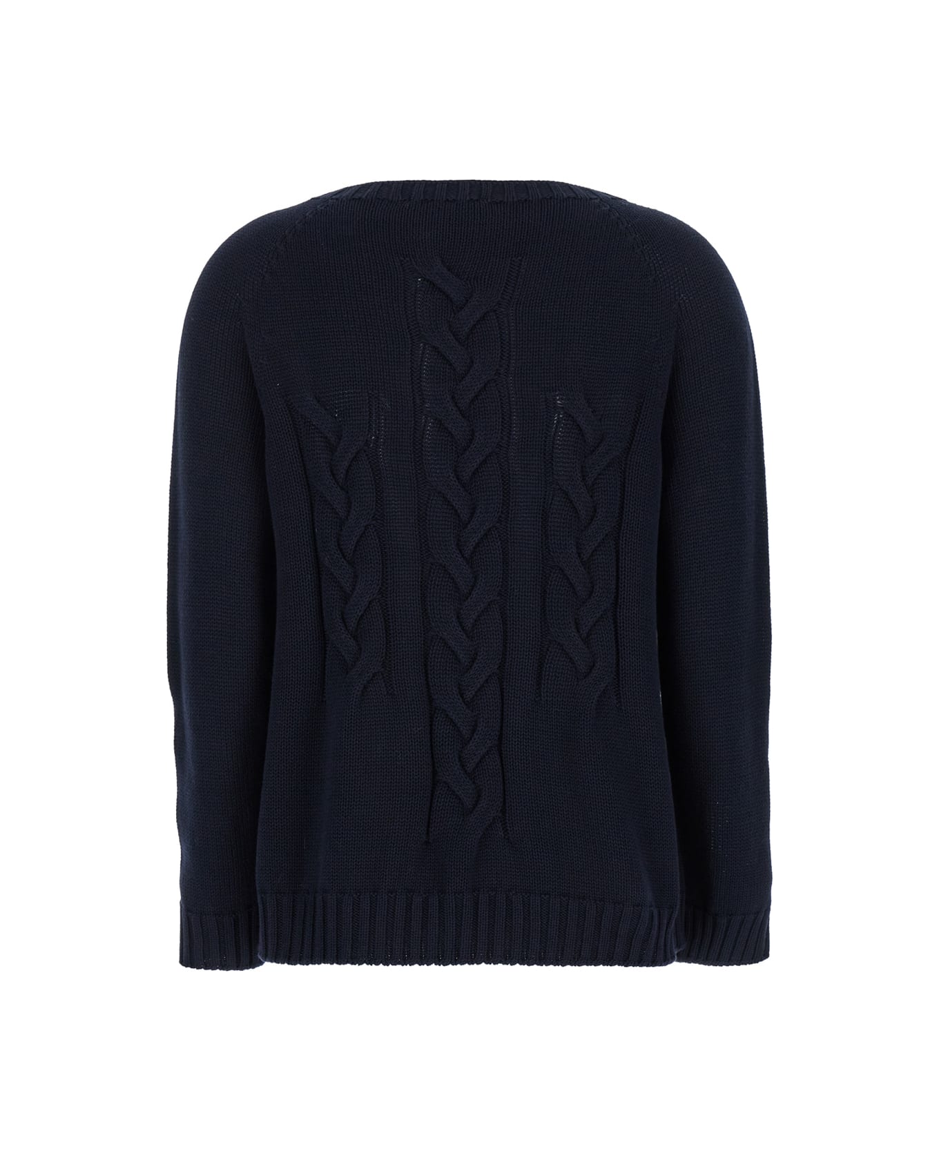 
S Max Mara 
harald
 Blue Cable-knit Sweater With U Neckline In Cotton Woman - Blu