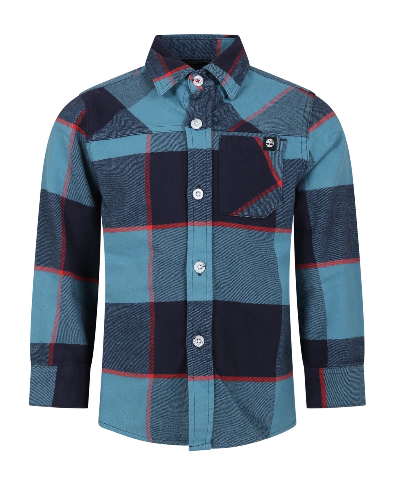 Timberland Blue Shirt For Boy With Logo - Blue