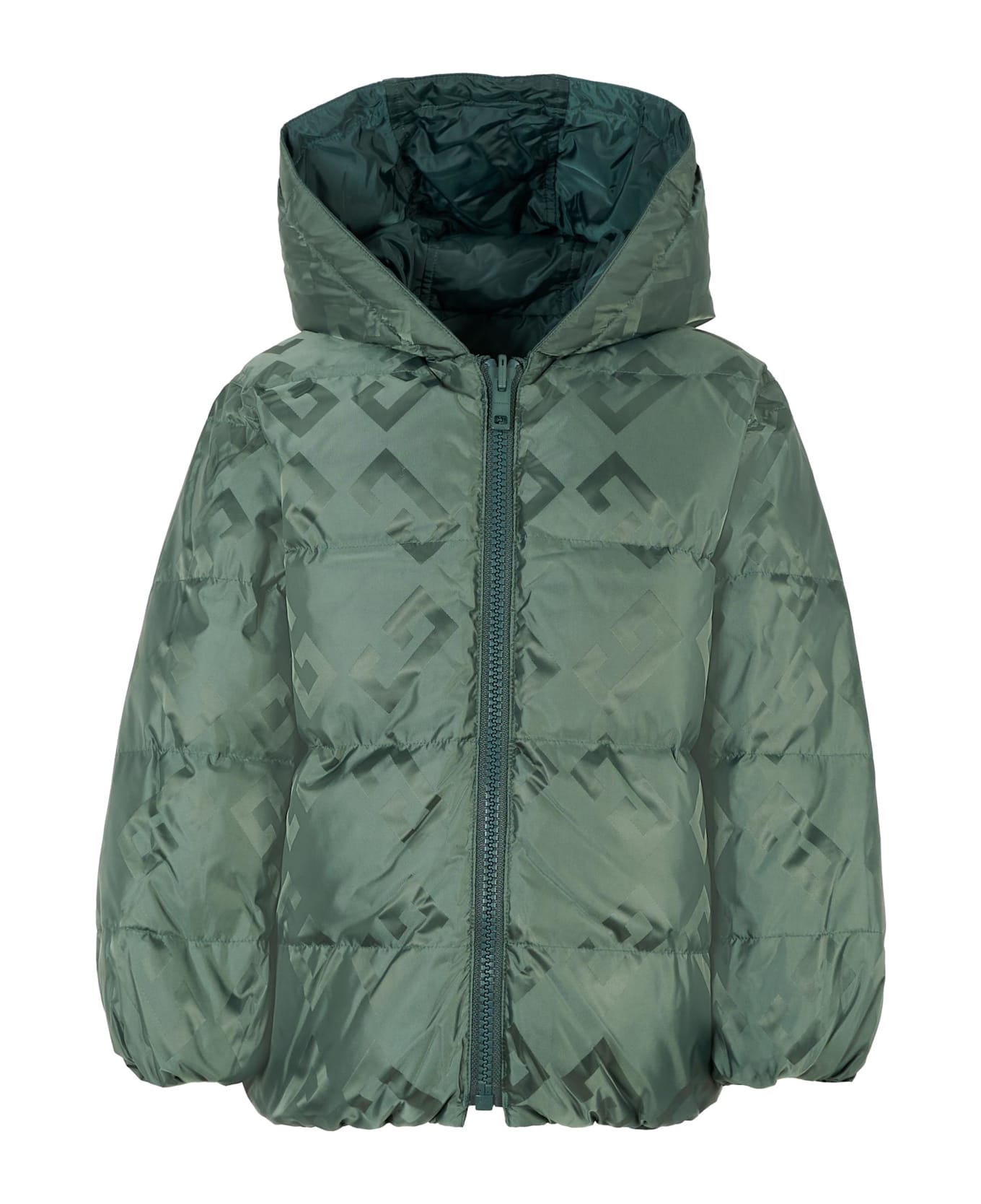 Givenchy Green Down Jacket For Kids With 4g Motif - Green