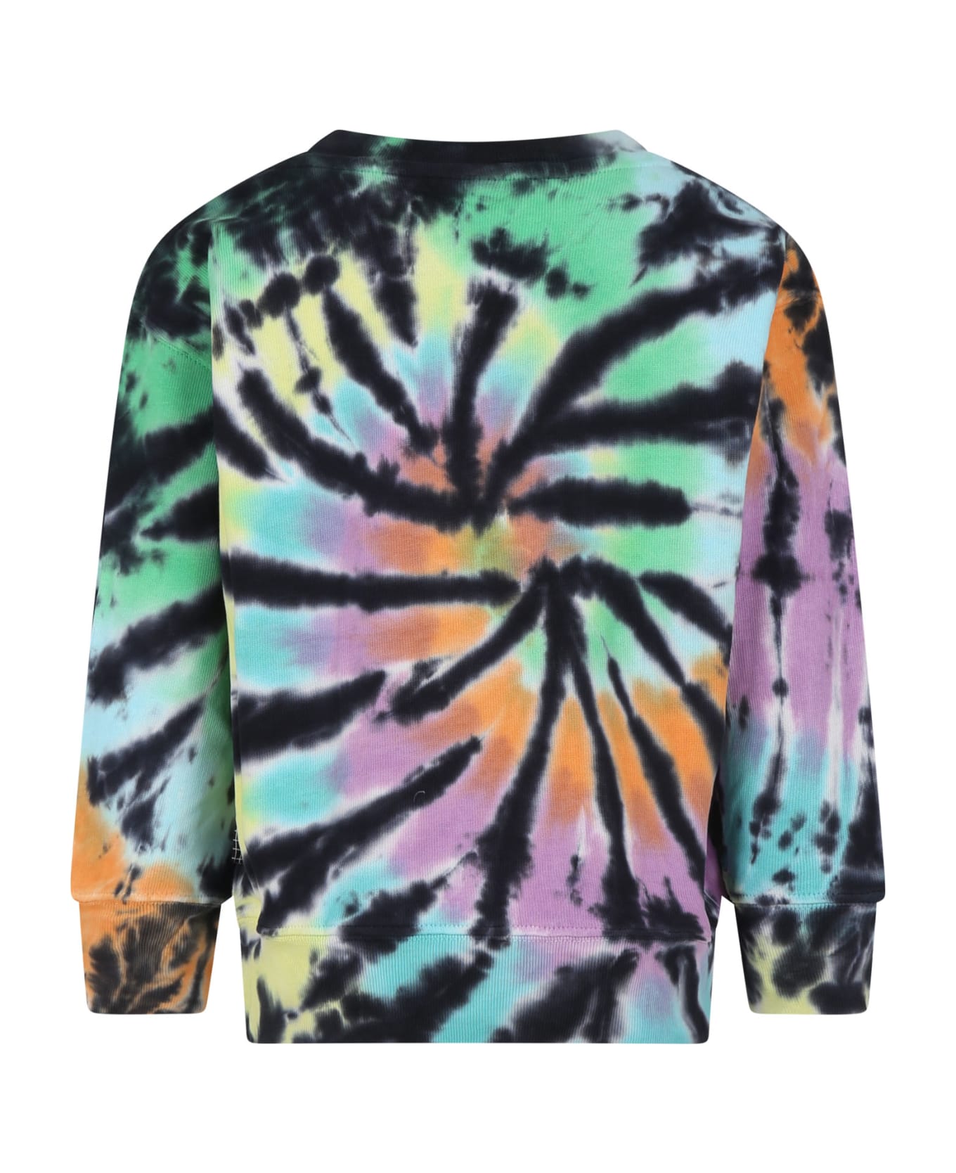 Molo Black Sweatshirt For Boy With Tie-dye Print - Multicolor