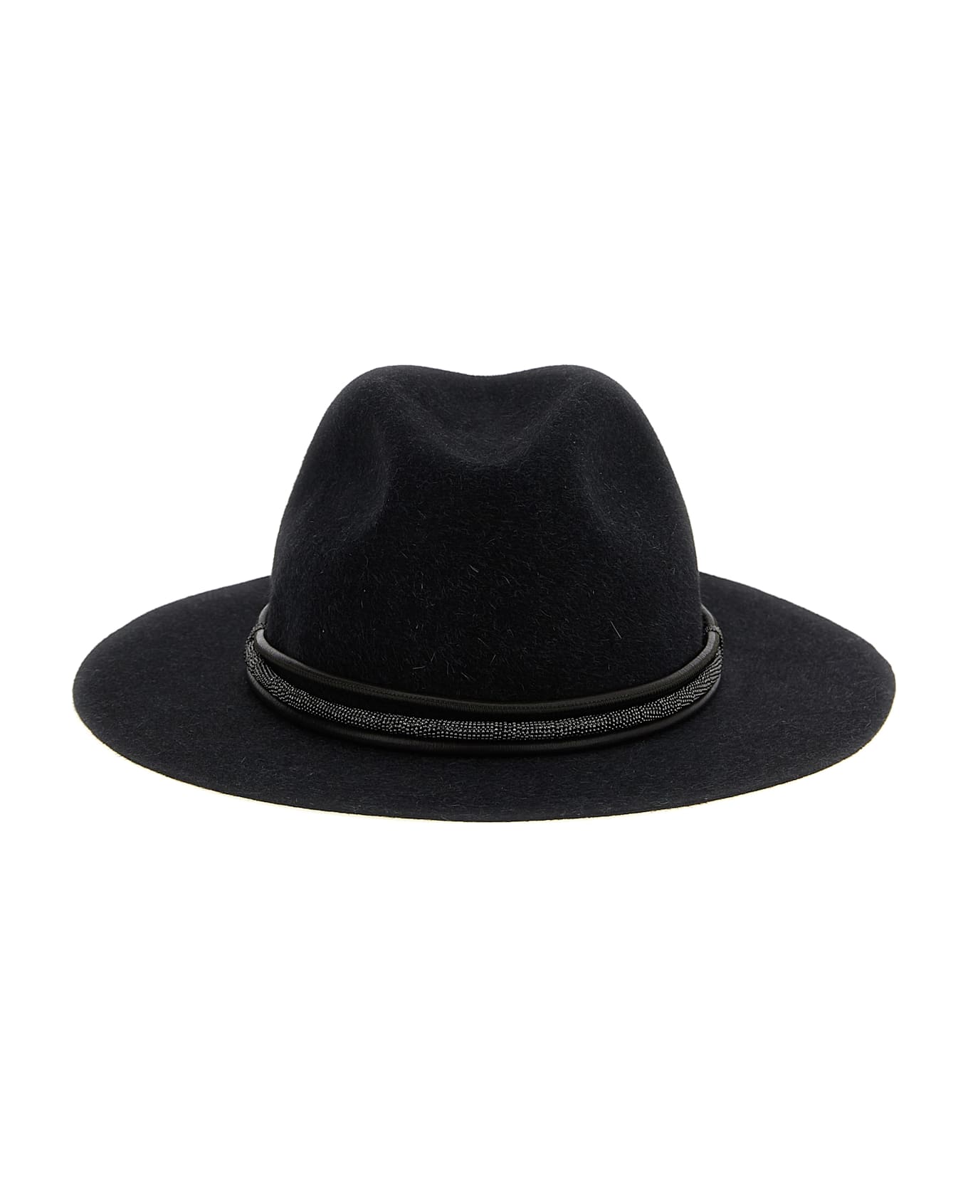 Brunello Cucinelli Jewel Leather Hat - Gray