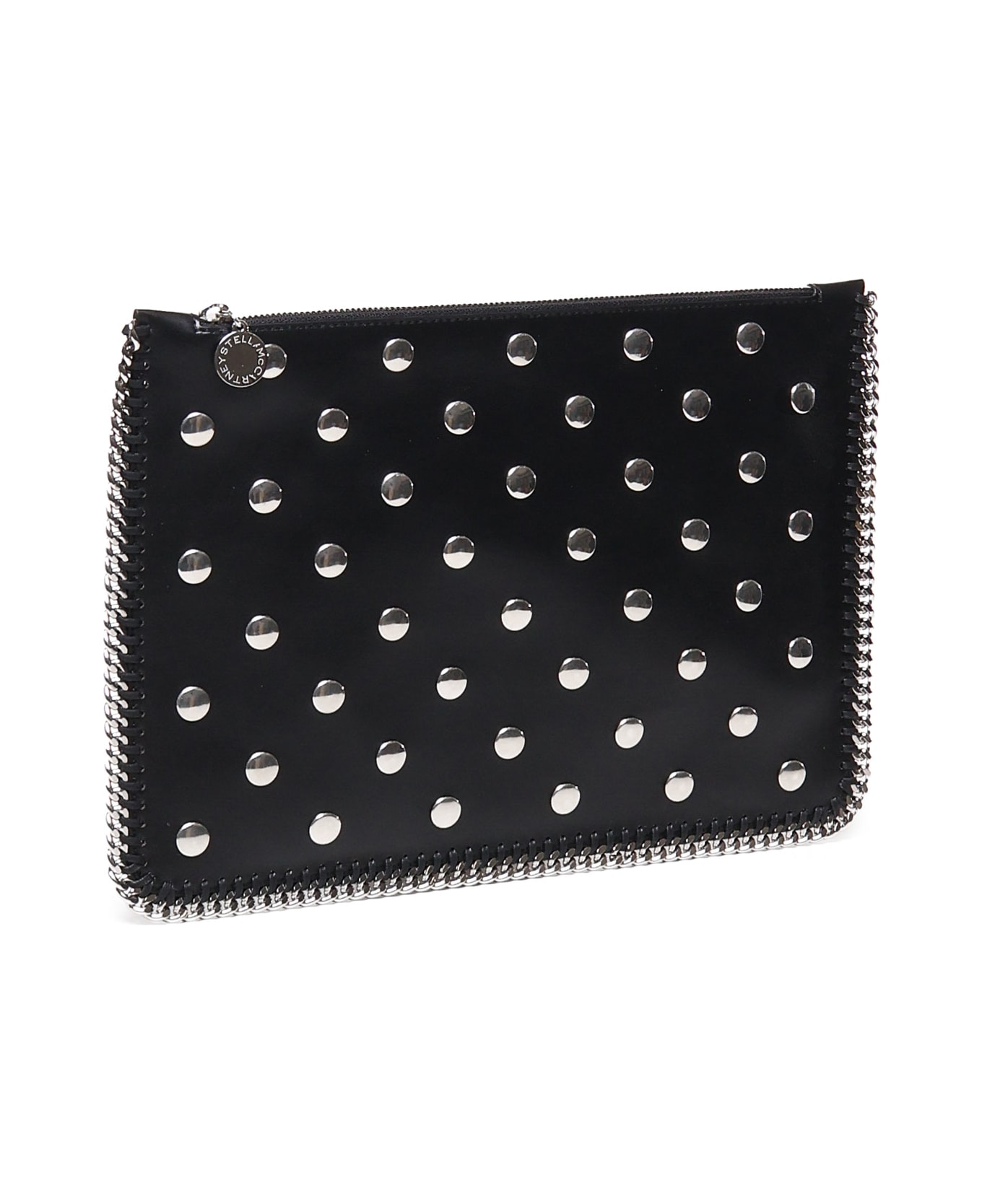 Stella McCartney Falabella Studded Zippered Pouch Bag - Black