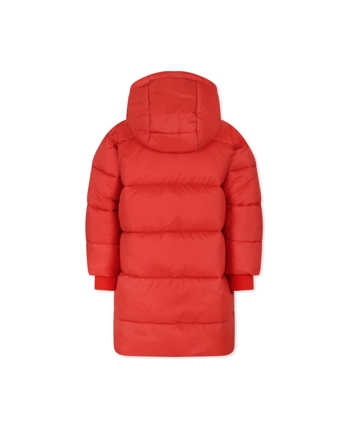 Stella McCartney Kids Red Down Jacket For Girl With Logo - Red