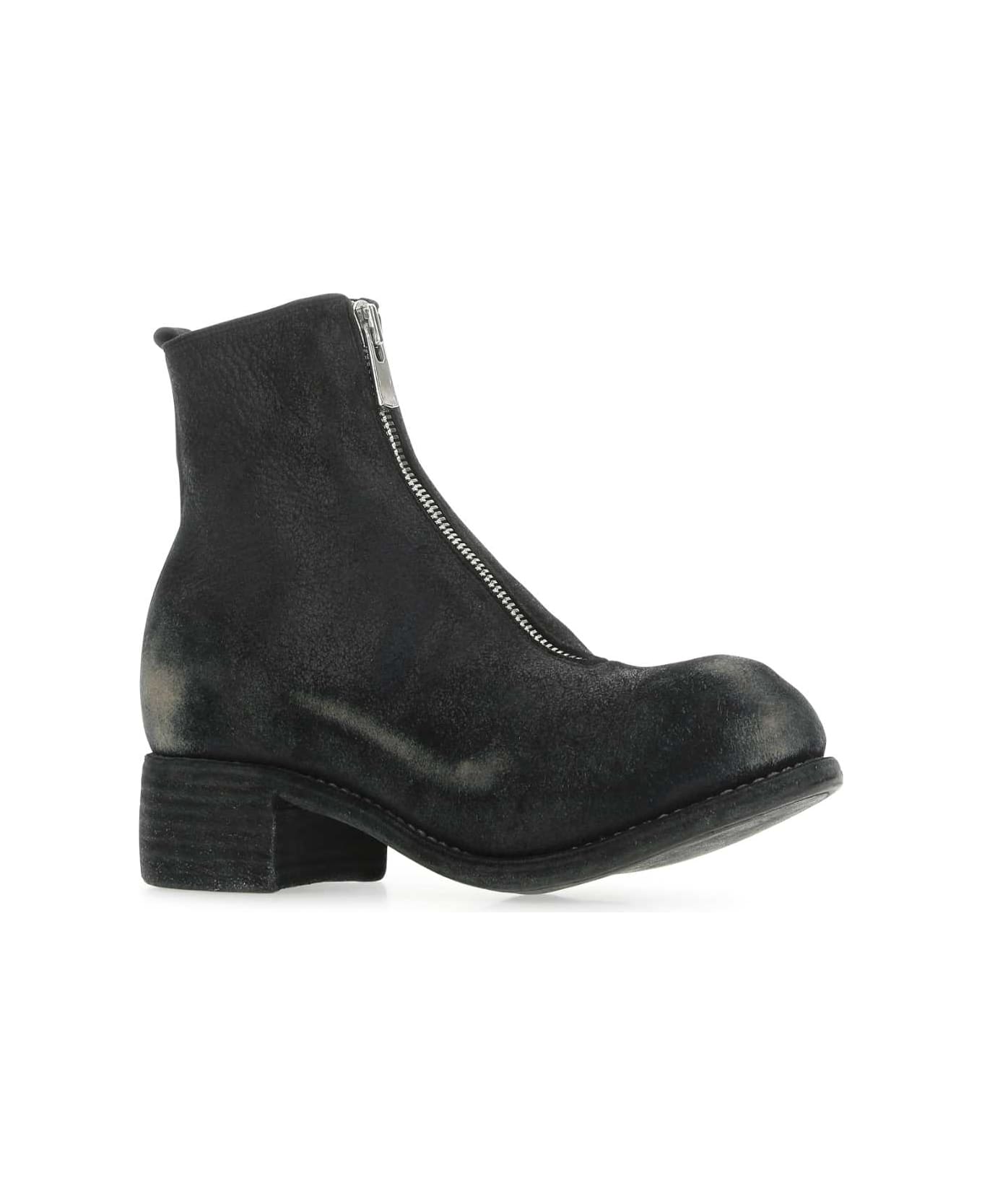 Guidi Black Red Suede Pl1 Ankle Boots - BLKT