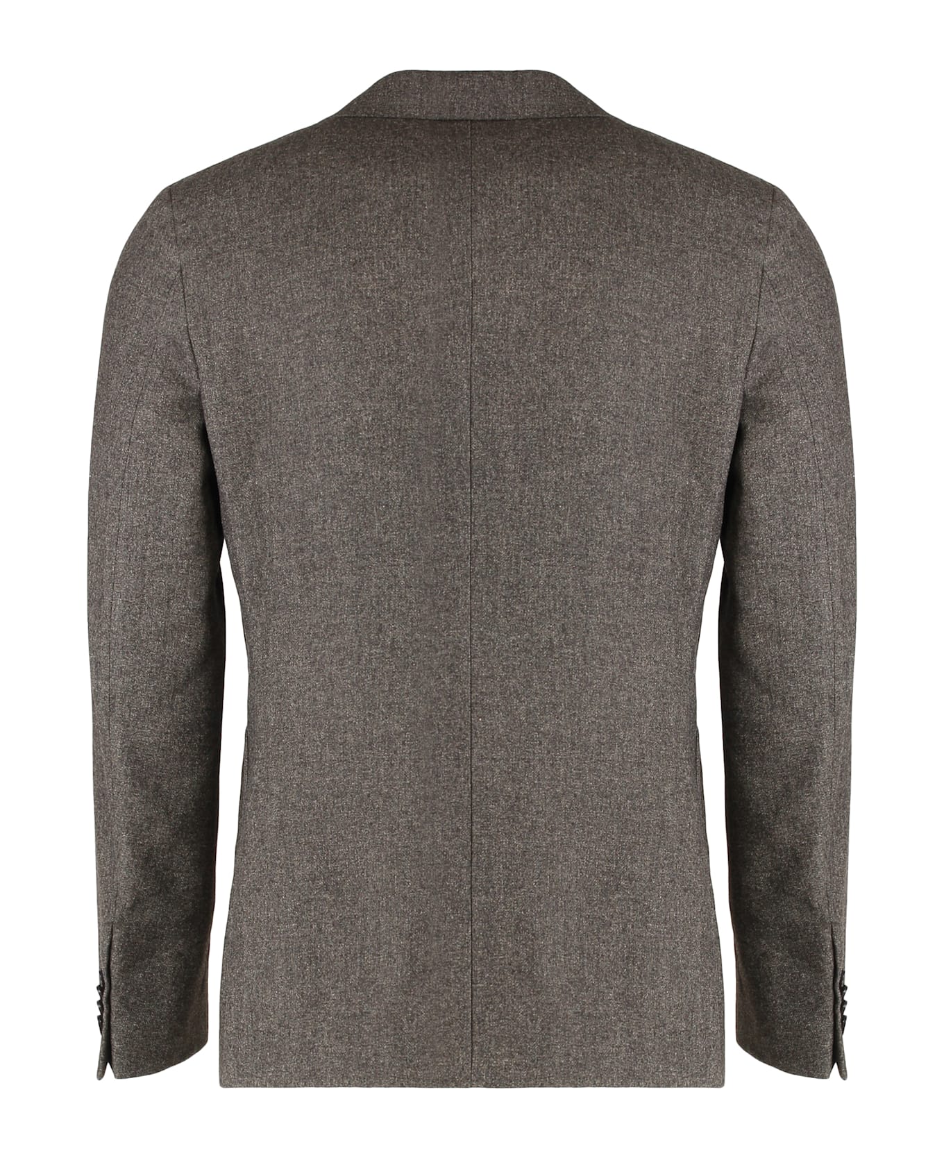 Zegna Single-breasted Jacket In Wool Blend - grey