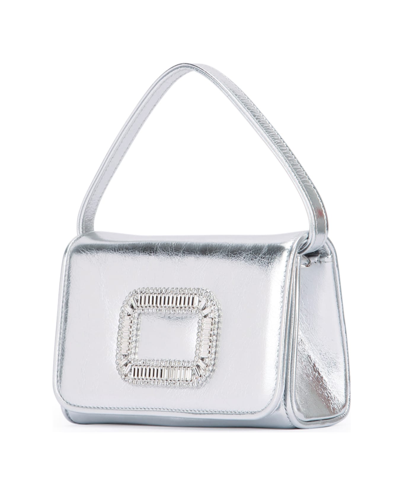 Roger Vivier Pilgrim Embellished Micro Tote Bag - Silver