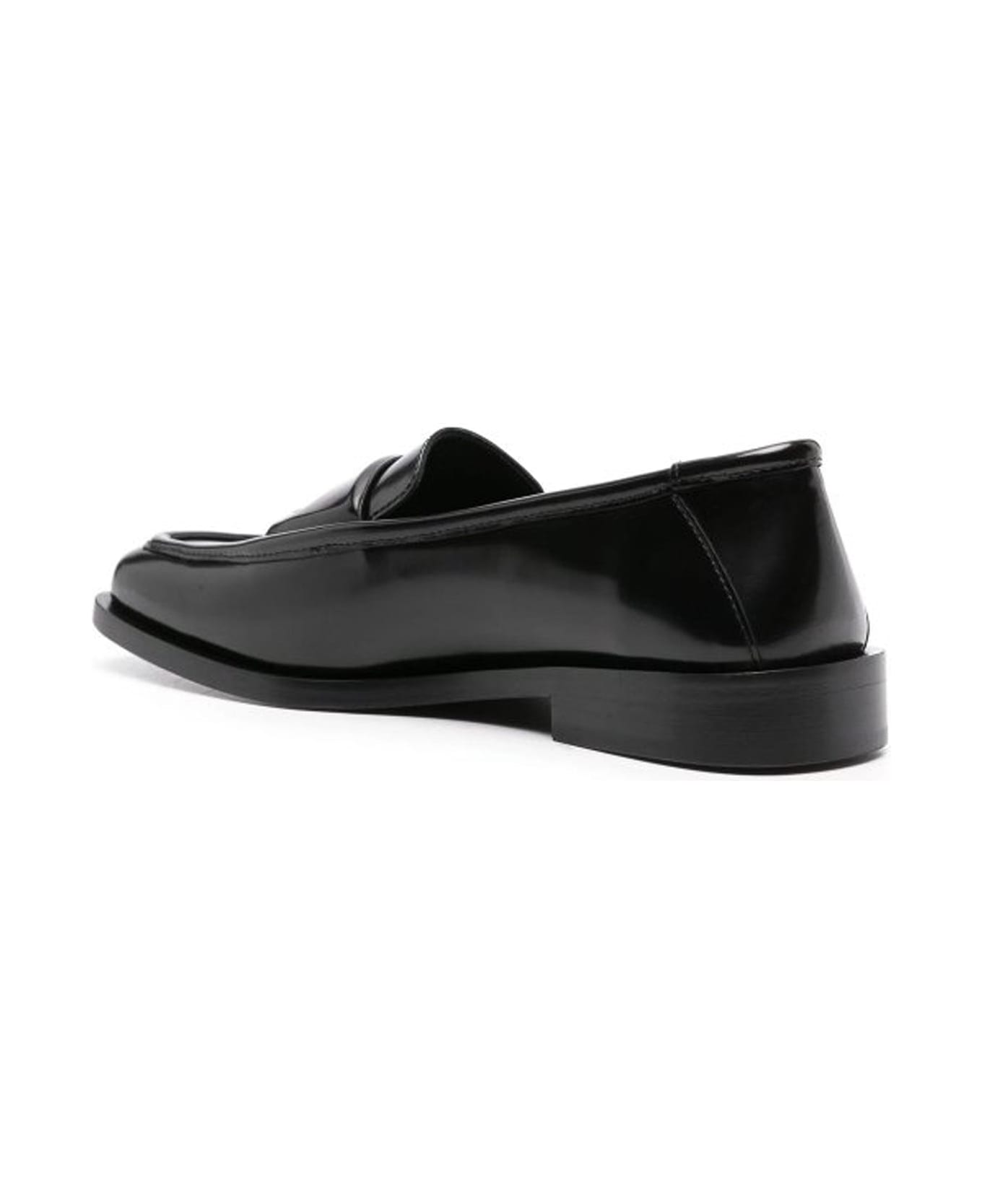 The Attico Amanda Leather Loafers - Black