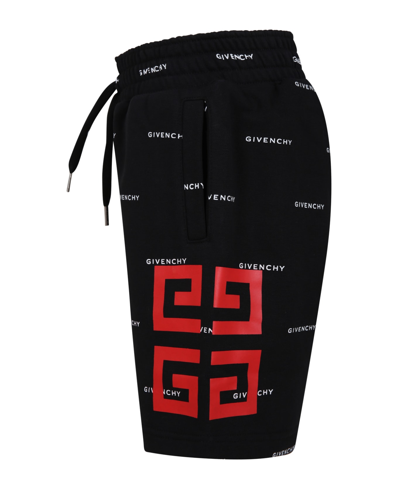 Givenchy Black Shorts For Boy With All-over Logo - Givenchy Black GIV 1 TR Sneakers