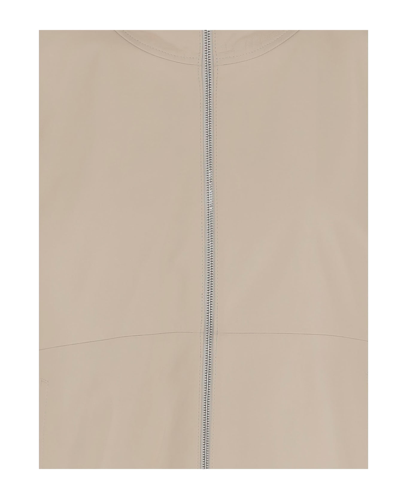 Yves Salomon Leather Jacket With Hood - Beige