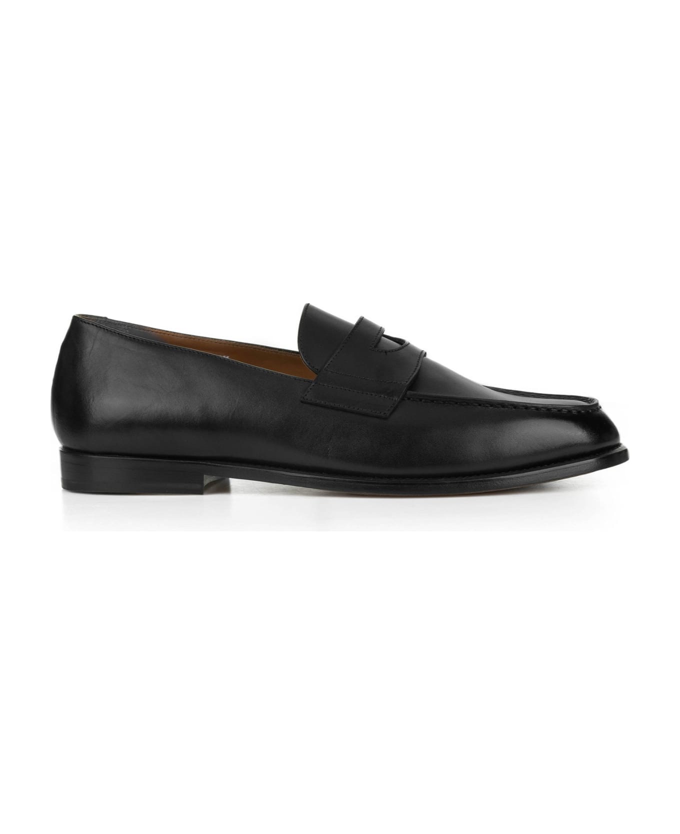 Doucal's Black Leather Moccasin - NERO