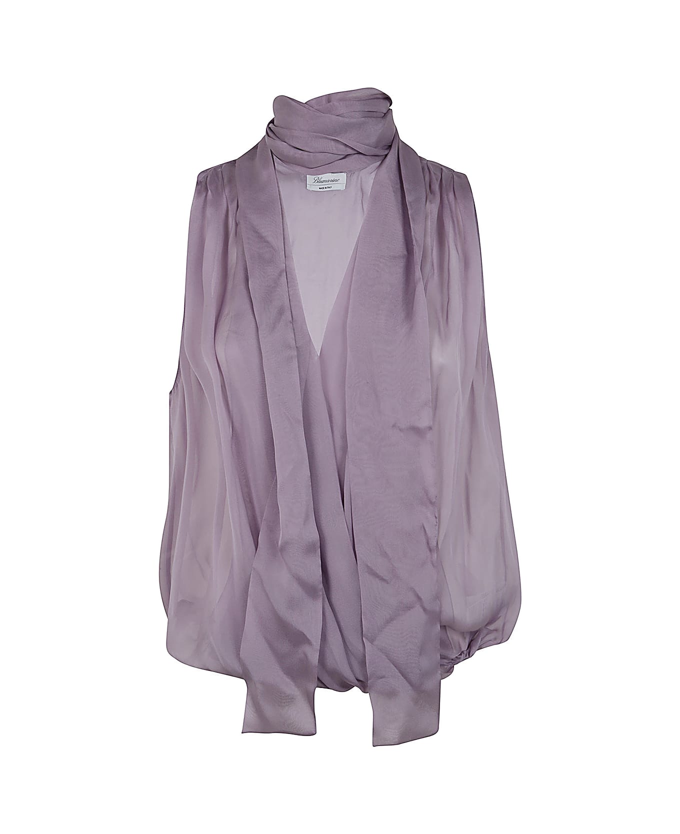 Blumarine 4c091a Blouse With Bow - Lavender