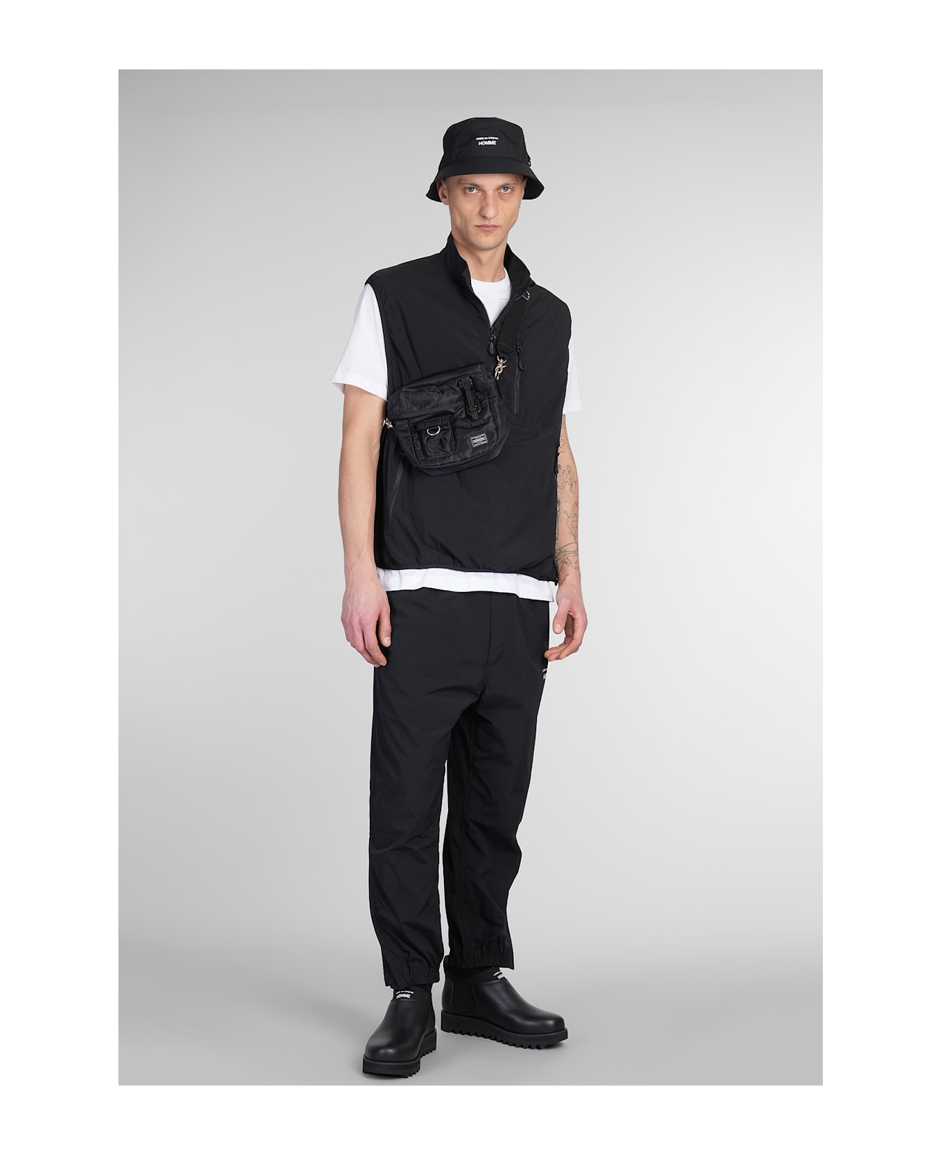 Comme des Garçons Homme Vest In Black Nylon - black